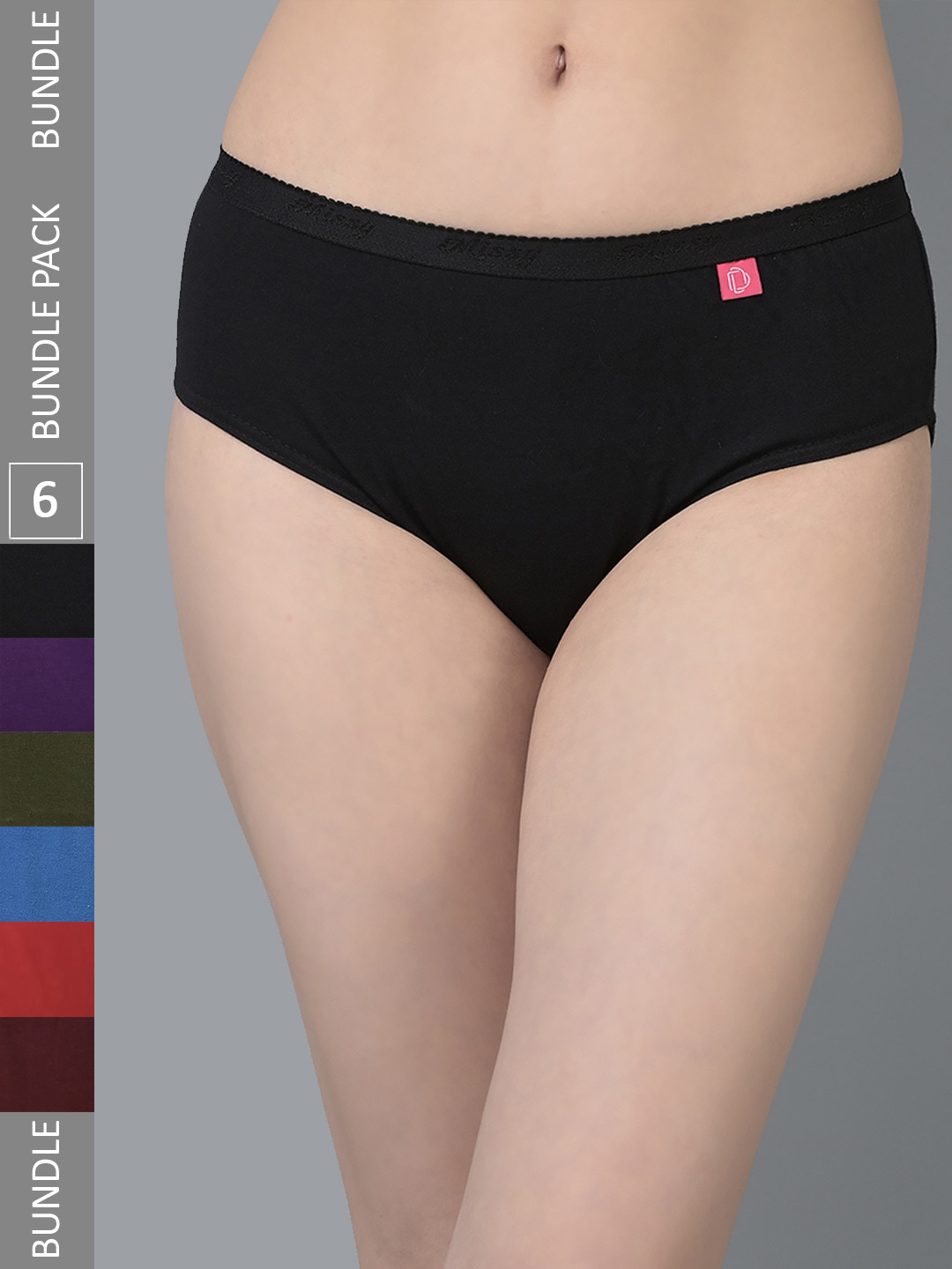Dollar Missy Pack of 6 Combed Cotton Solid Outer Elasticated Hipster Briefs, Assorted
Dollar Missy Pack of 6 Combed Cotton Solid Outer Elasticated Hipster Briefs, Assorted