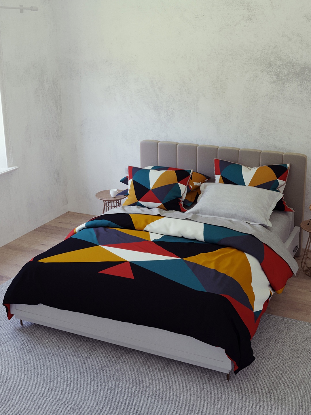 LABHAM Delight Black & White Geometric 180 TC Cotton King Bedsheet With 2 Pillow Covers
LABHAM Delight Black & White Geometric 180 TC Cotton King Bedsheet With 2 Pillow Covers