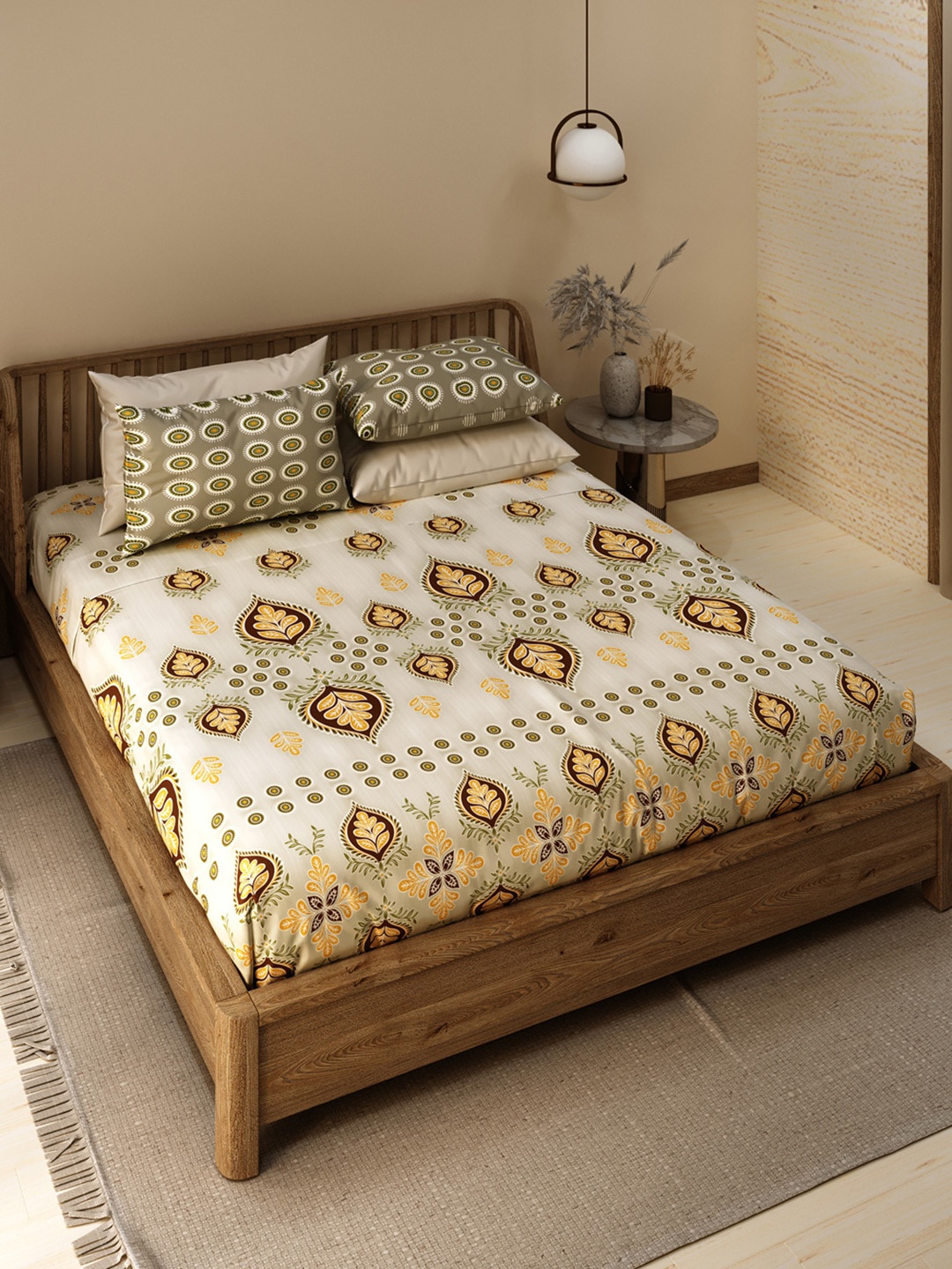 LABHAM Ethnica Olive Green Ethnic Motifs Cotton 180 TC King Bedsheet With 2 Pillow Covers
LABHAM Ethnica Olive Green Ethnic Motifs Cotton 180 TC King Bedsheet With 2 Pillow Covers