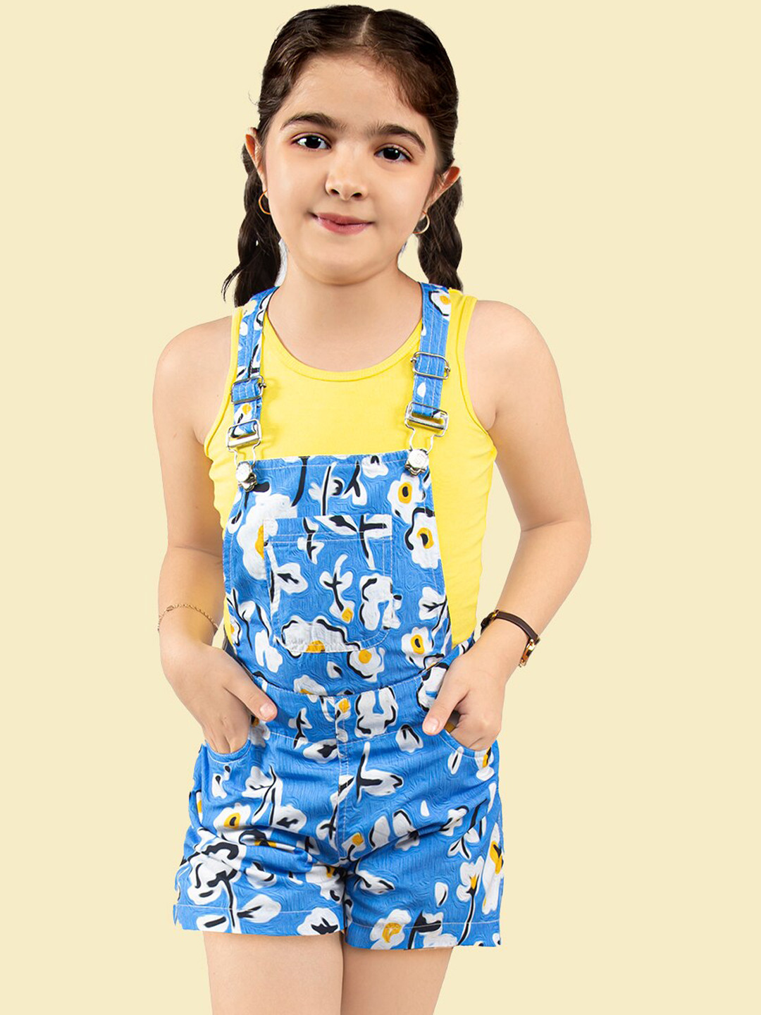 Naughty Ninos Girls Floral Printed Dungaree With T-shirt, Blue
Naughty Ninos Girls Floral Printed Dungaree With T-shirt, Blue