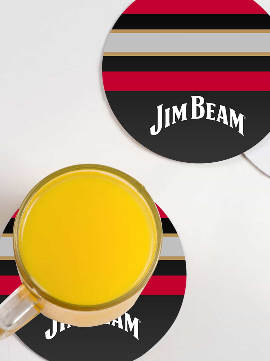 macmerise Black & Red 6-Pieces Jim Beam Black Stripes Design MDF Wooden Circular Coasters
macmerise Black & Red 6-Pieces Jim Beam Black Stripes Design MDF Wooden Circular Coasters