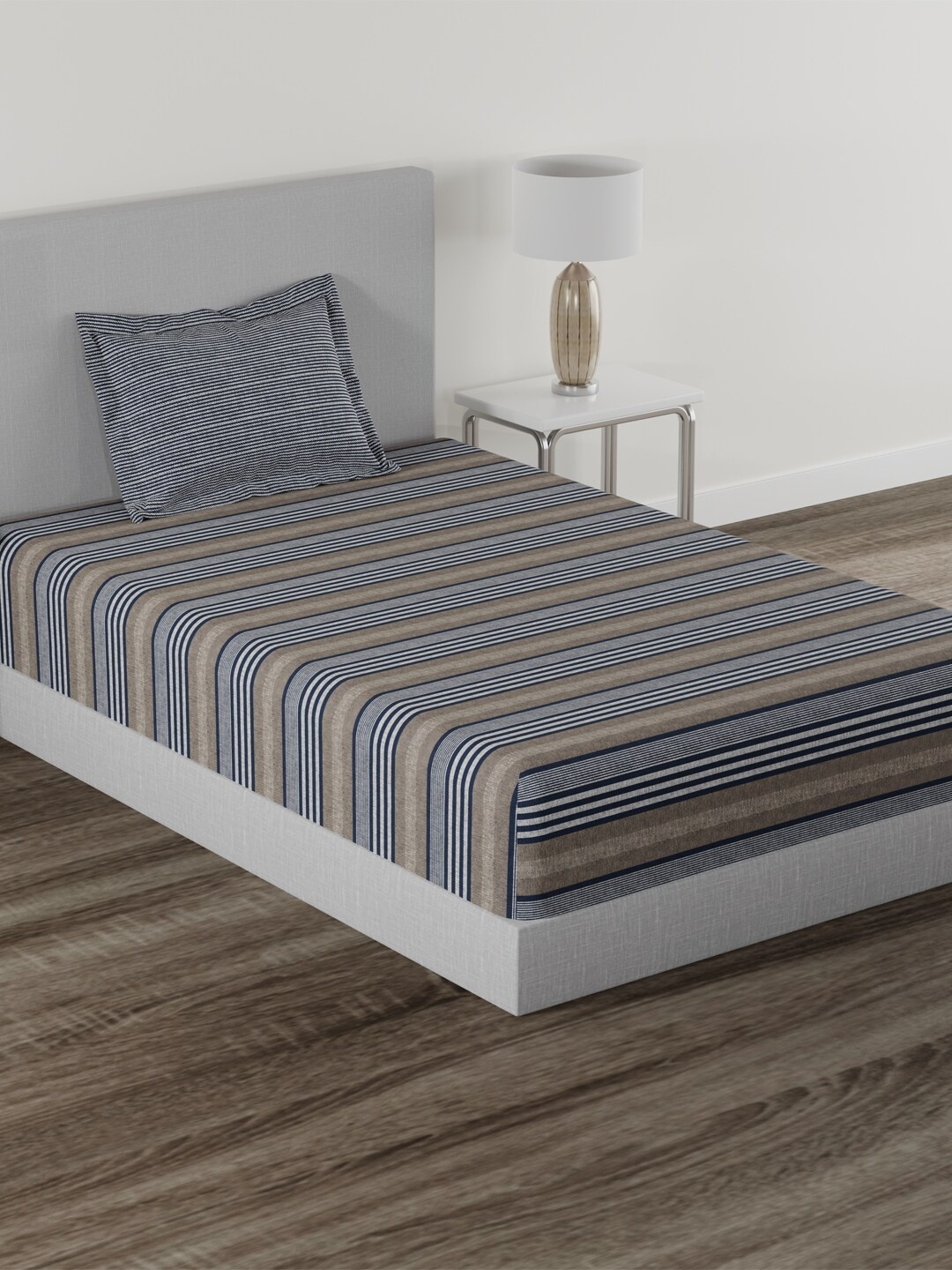 MYTRIDENT Home Essential Navy Blue Geometric Cotton 144 TC Single Bedsheet 1 Pillow Cover
MYTRIDENT Home Essential Navy Blue Geometric Cotton 144 TC Single Bedsheet 1 Pillow Cover