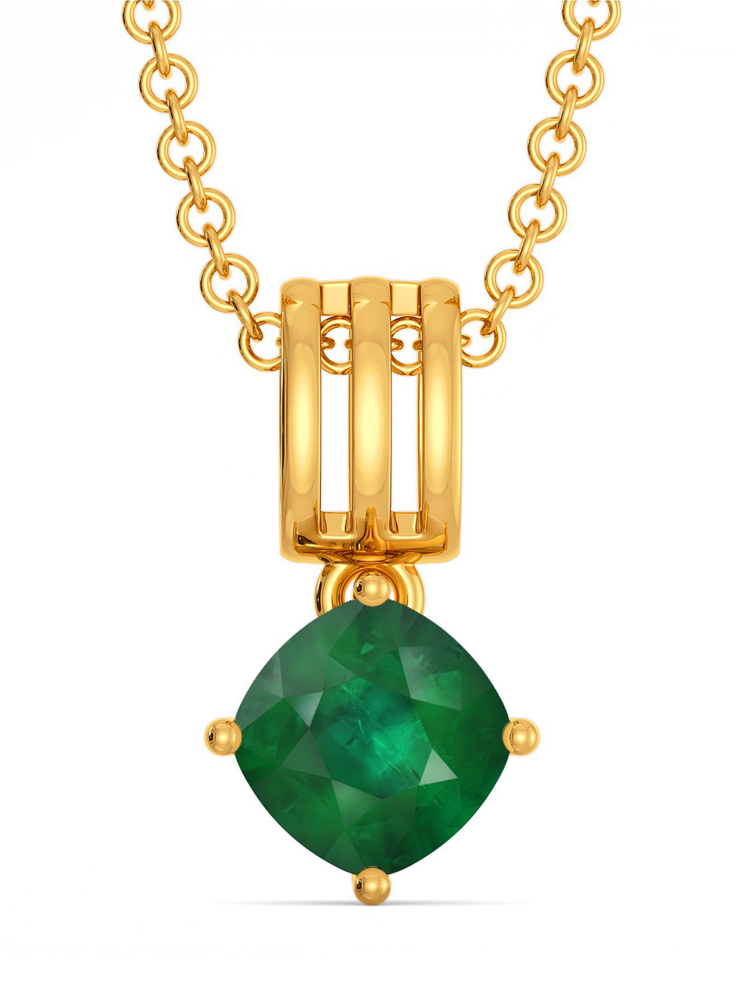 MELORRA Shade of Sage 18KT Gold Emerald Pendant-1.2gm 
MELORRA Shade of Sage 18KT Gold Emerald Pendant-1.2gm