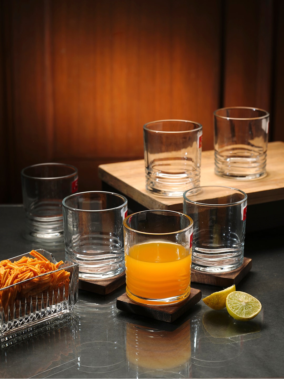 ceradeco Transparent 6 Pcs Ringer Shaped Textured Food Grade Water Glasses- 300ml each
ceradeco Transparent 6 Pcs Ringer Shaped Textured Food Grade Water Glasses- 300ml each