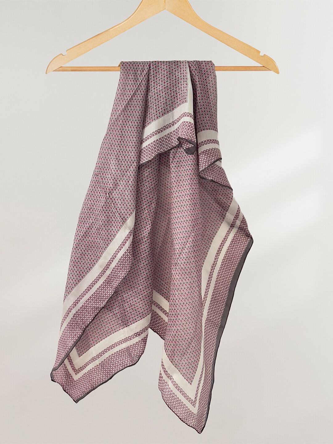 Ayesha Boho Printed Silk Scarf, Pink