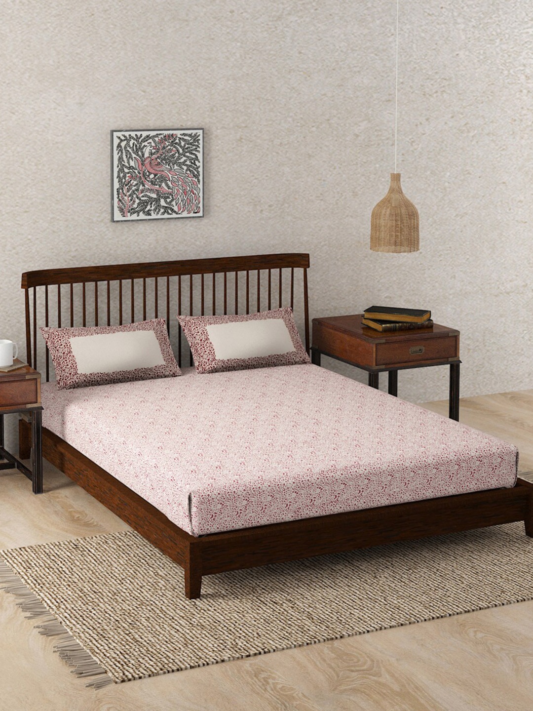 Fabindia Maroon & Cream-Coloured Ethnic Motifs 180 TC King Bedsheet with 2 Pillow Covers
Fabindia Maroon & Cream-Coloured Ethnic Motifs 180 TC King Bedsheet with 2 Pillow Covers