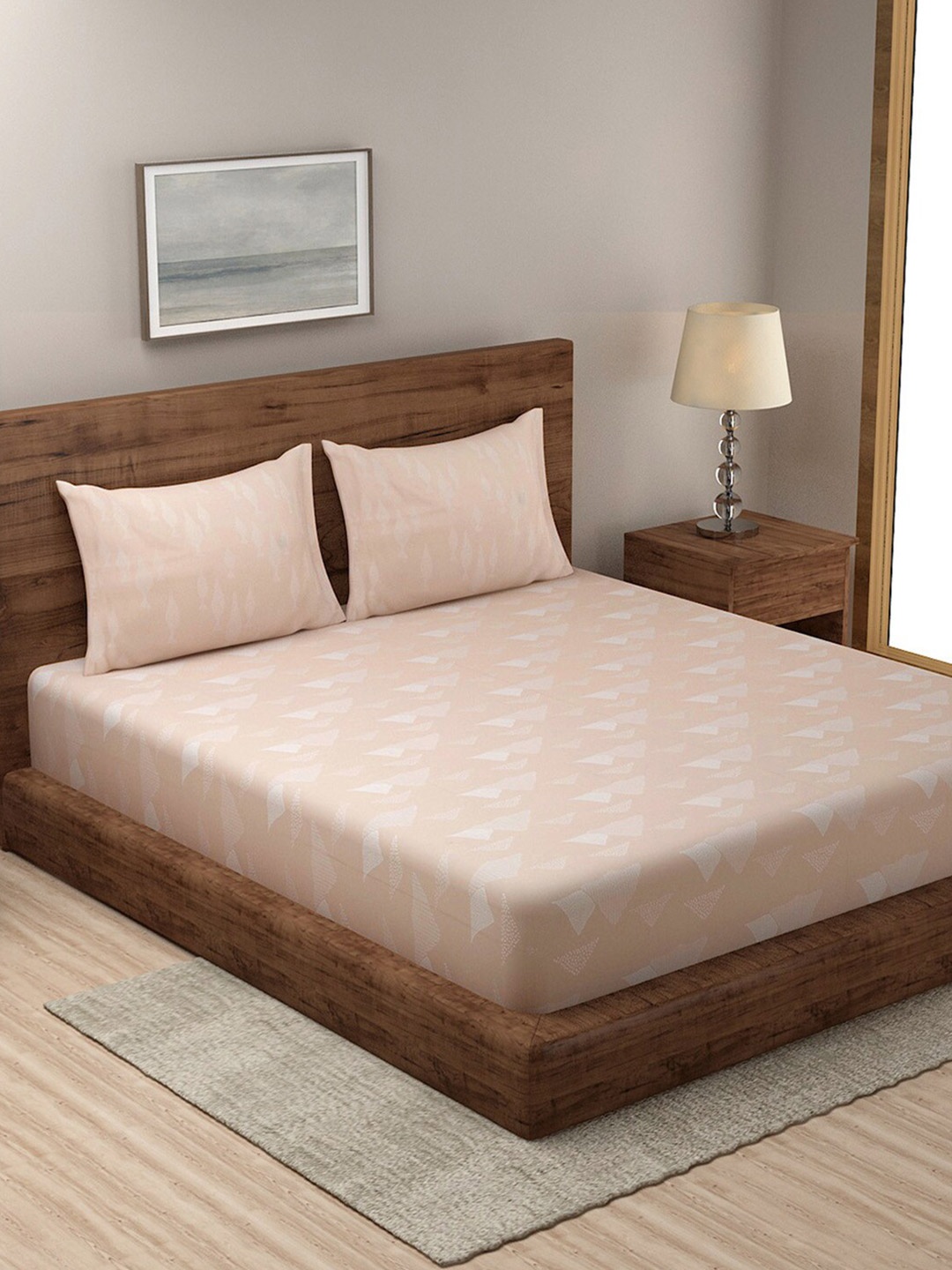 Fabindia Peach-Coloured & White Graphic 180 TC Cotton Single Bedsheet & Pillow Cover
Fabindia Peach-Coloured & White Graphic 180 TC Cotton Single Bedsheet & Pillow Cover