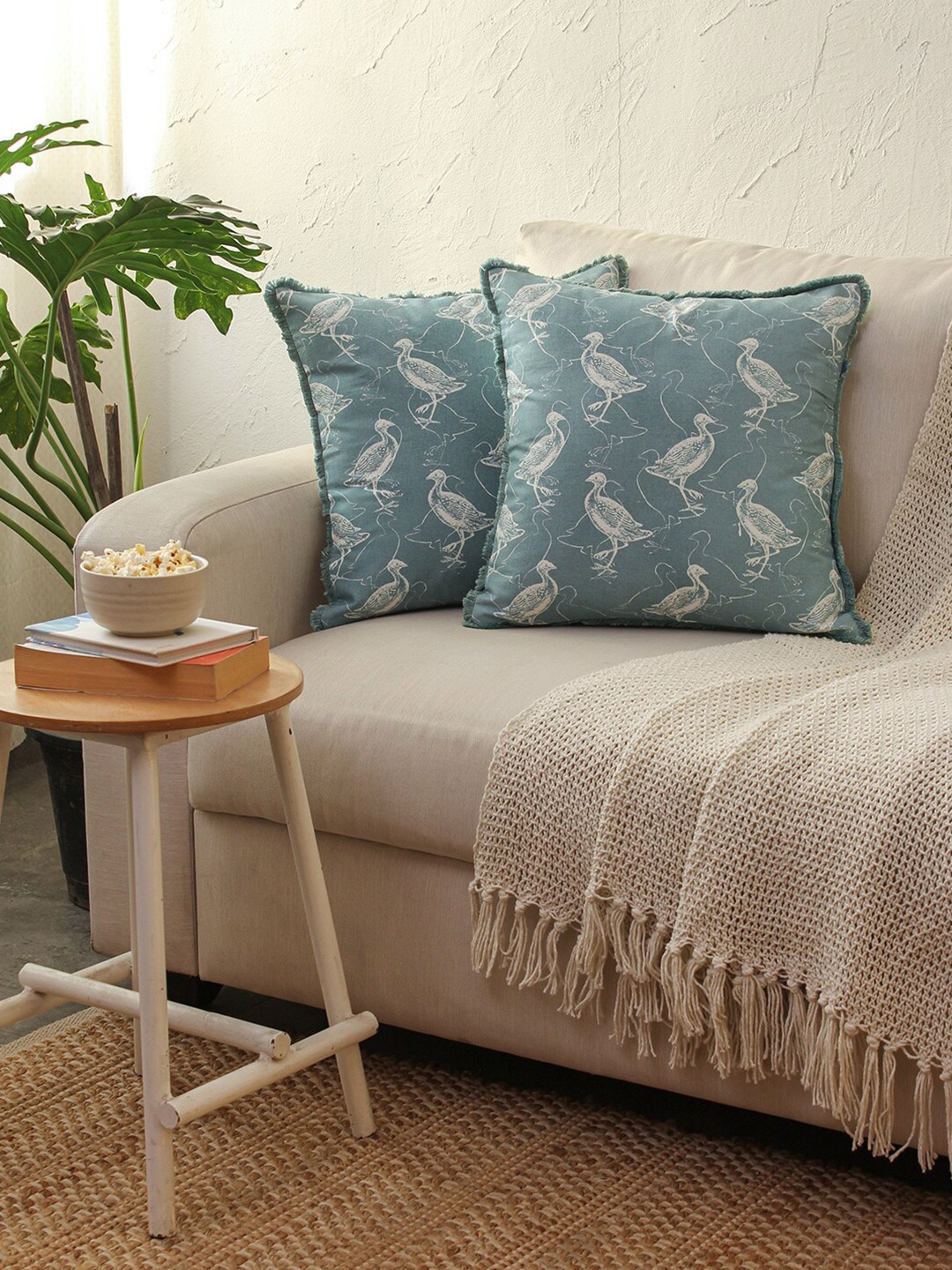 House This Kukkut Blue & White 2 Pieces Abstract Printed Cotton Square Cushion Covers
House This Kukkut Blue & White 2 Pieces Abstract Printed Cotton Square Cushion Covers