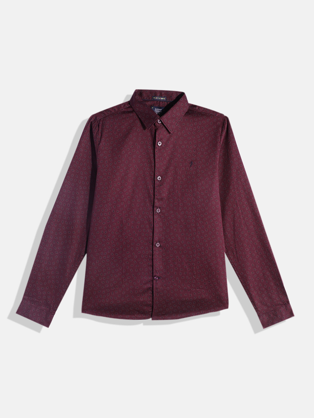 Indian Terrain Boys Paisley Printed Pure Cotton Straight Casual Shirt, Burgundy
Indian Terrain Boys Paisley Printed Pure Cotton Straight Casual Shirt, Burgundy