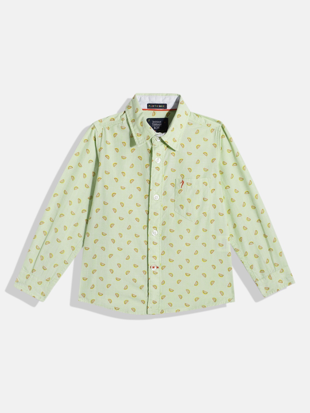Indian Terrain Boys Straight Regular Fit Conversational Opaque Printed Pure Cotton Shirt, Green
Indian Terrain Boys Straight Regular Fit Conversational Opaque Printed Pure Cotton Shirt, Green