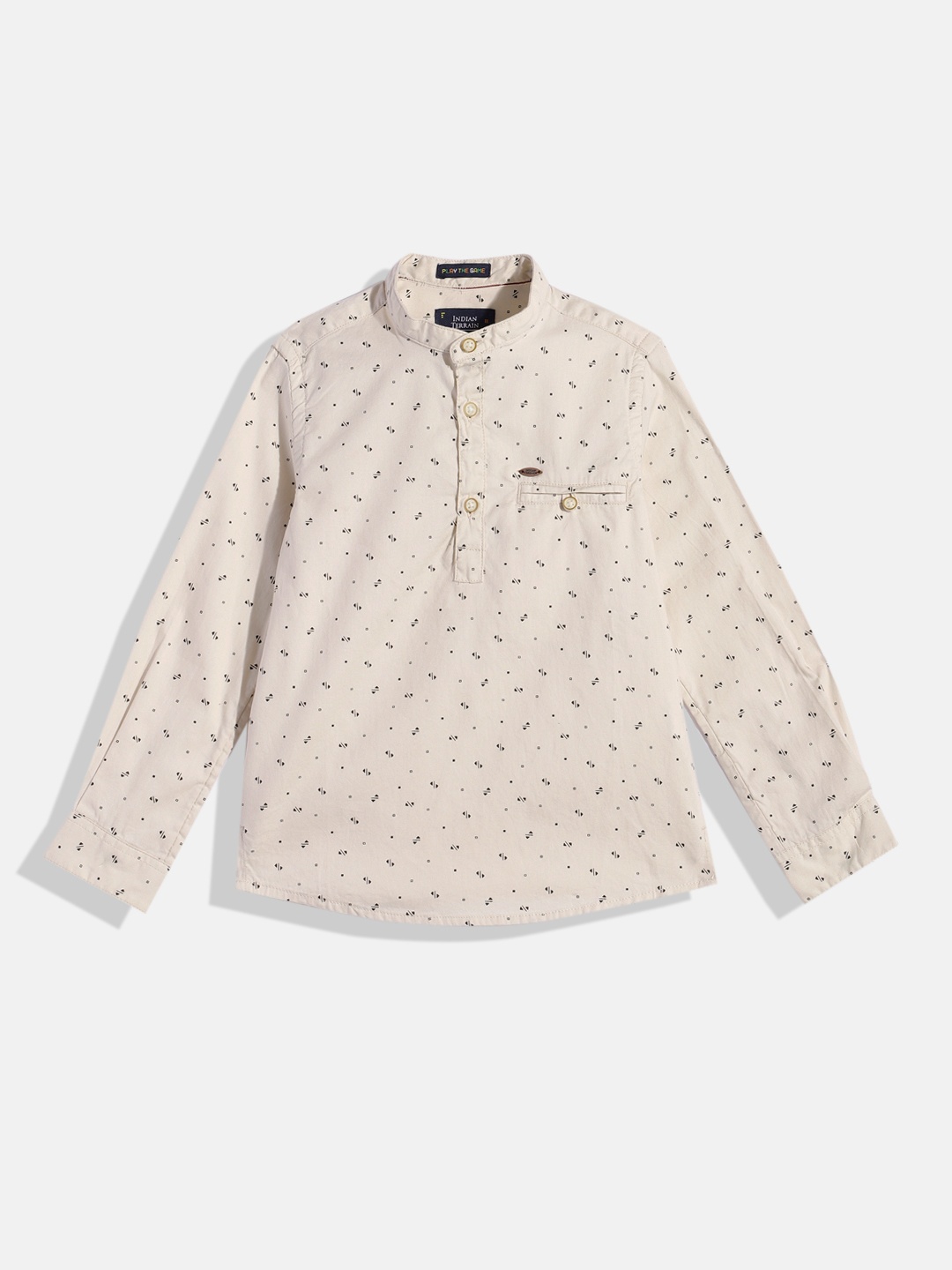 Indian Terrain Boys Straight Micro Geometric Opaque Printed Pure Cotton Casual Shirt, Off white
Indian Terrain Boys Straight Micro Geometric Opaque Printed Pure Cotton Casual Shirt, Off white