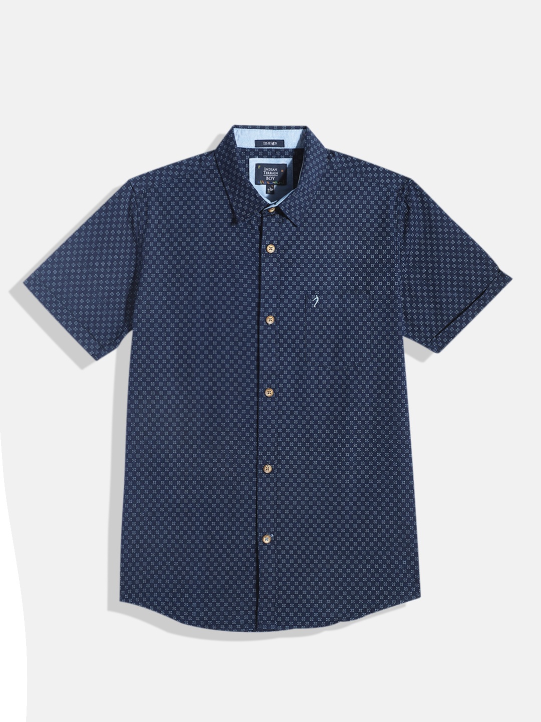 Indian Terrain Boys Straight Regular Fit Micro Geometric Opaque Printed Pure Cotton Shirt, Navy blue
Indian Terrain Boys Straight Regular Fit Micro Geometric Opaque Printed Pure Cotton Shirt, Navy blue