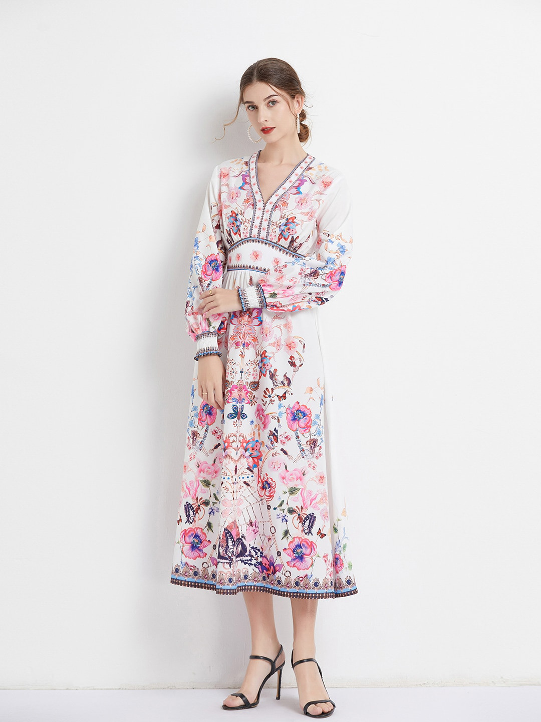 JC Collection Floral Printed Cuffed Sleeves Gathred Or Pleated Fit & Flare Maxi Dress, Pink
JC Collection Floral Printed Cuffed Sleeves Gathred Or Pleated Fit & Flare Maxi Dress, Pink