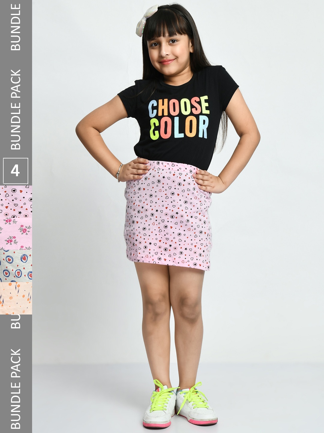 IndiWeaves Girls Pack Of 4 Printed Pure Cotton Above Knee Length Straight Skirts, Grey
IndiWeaves Girls Pack Of 4 Printed Pure Cotton Above Knee Length Straight Skirts, Grey