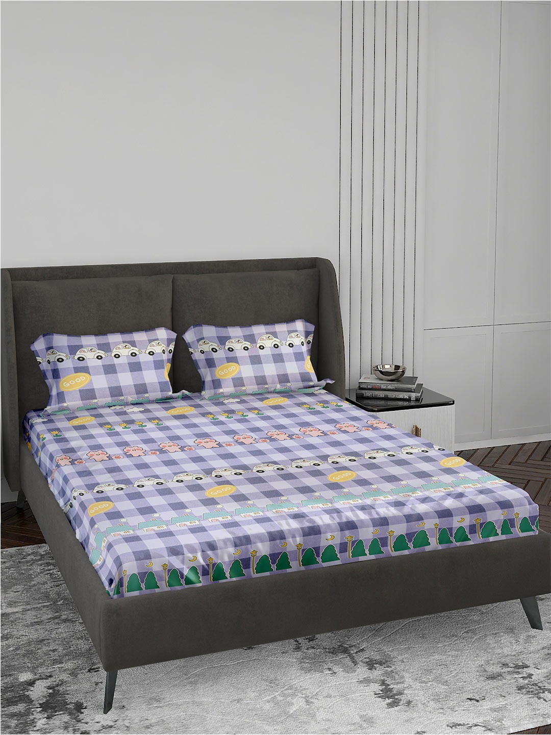 LABHAM kids Mania Blue Cartoon Characters Cotton 144 TC King Bedsheet With 2 Pillow Covers
LABHAM kids Mania Blue Cartoon Characters Cotton 144 TC King Bedsheet With 2 Pillow Covers
