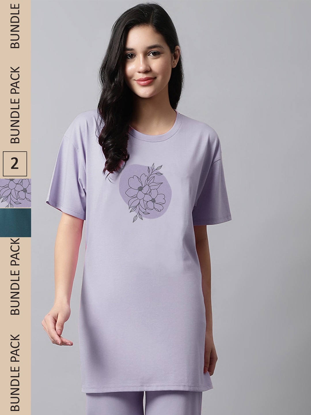 Kanvin Pack of 2 Floral Printed Drop Shoulder Sleeves Oversized Fit T-shirt, Teal
Kanvin Pack of 2 Floral Printed Drop Shoulder Sleeves Oversized Fit T-shirt, Teal