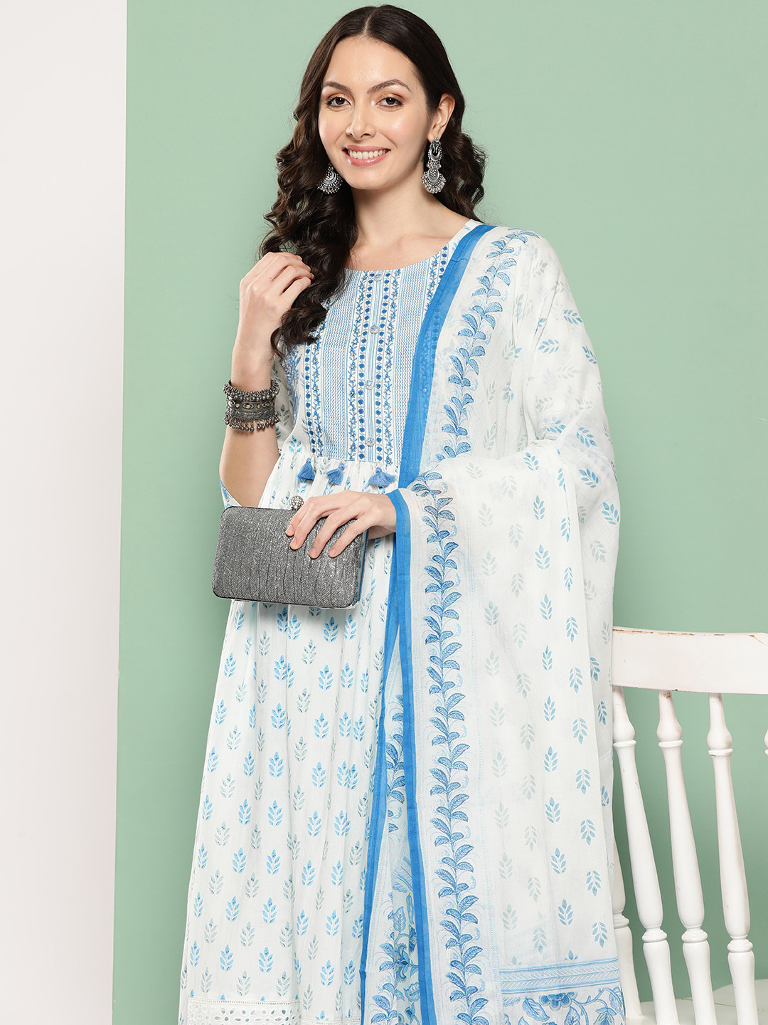 Yufta Women Ethnic Motifs Printed Regular Sequinned Cotton Kurta with Trousers & Dupatta, White
Yufta Women Ethnic Motifs Printed Regular Sequinned Cotton Kurta with Trousers & Dupatta, White