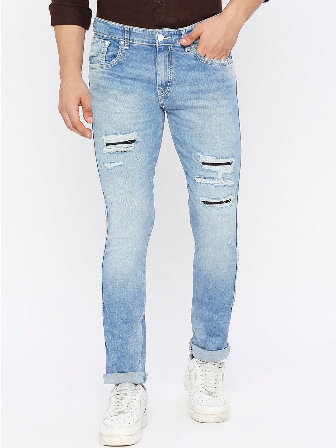 SPYKAR Men Low-Rise Mildly Distressed Heavy Fade Whiskers Cotton Slim Fit Jeans, Blue
SPYKAR Men Low-Rise Mildly Distressed Heavy Fade Whiskers Cotton Slim Fit Jeans, Blue