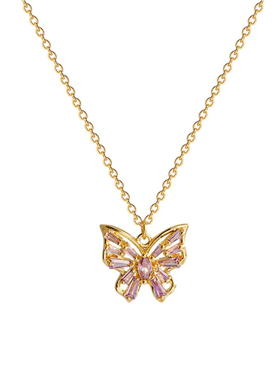 Scintillare By Sukkhi Rose Gold-Plated Stone-Studded & Butterfly-Charm Pendant With Chain
Scintillare By Sukkhi Rose Gold-Plated Stone-Studded & Butterfly-Charm Pendant With Chain