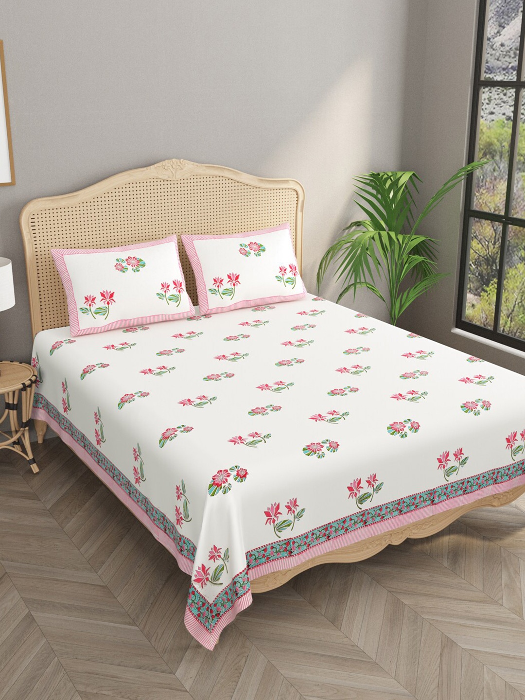 Gulaab Jaipur White & Red Floral 800 TC Egyptian Cotton King Bedsheet With 2 Pillow Covers
Gulaab Jaipur White & Red Floral 800 TC Egyptian Cotton King Bedsheet With 2 Pillow Covers