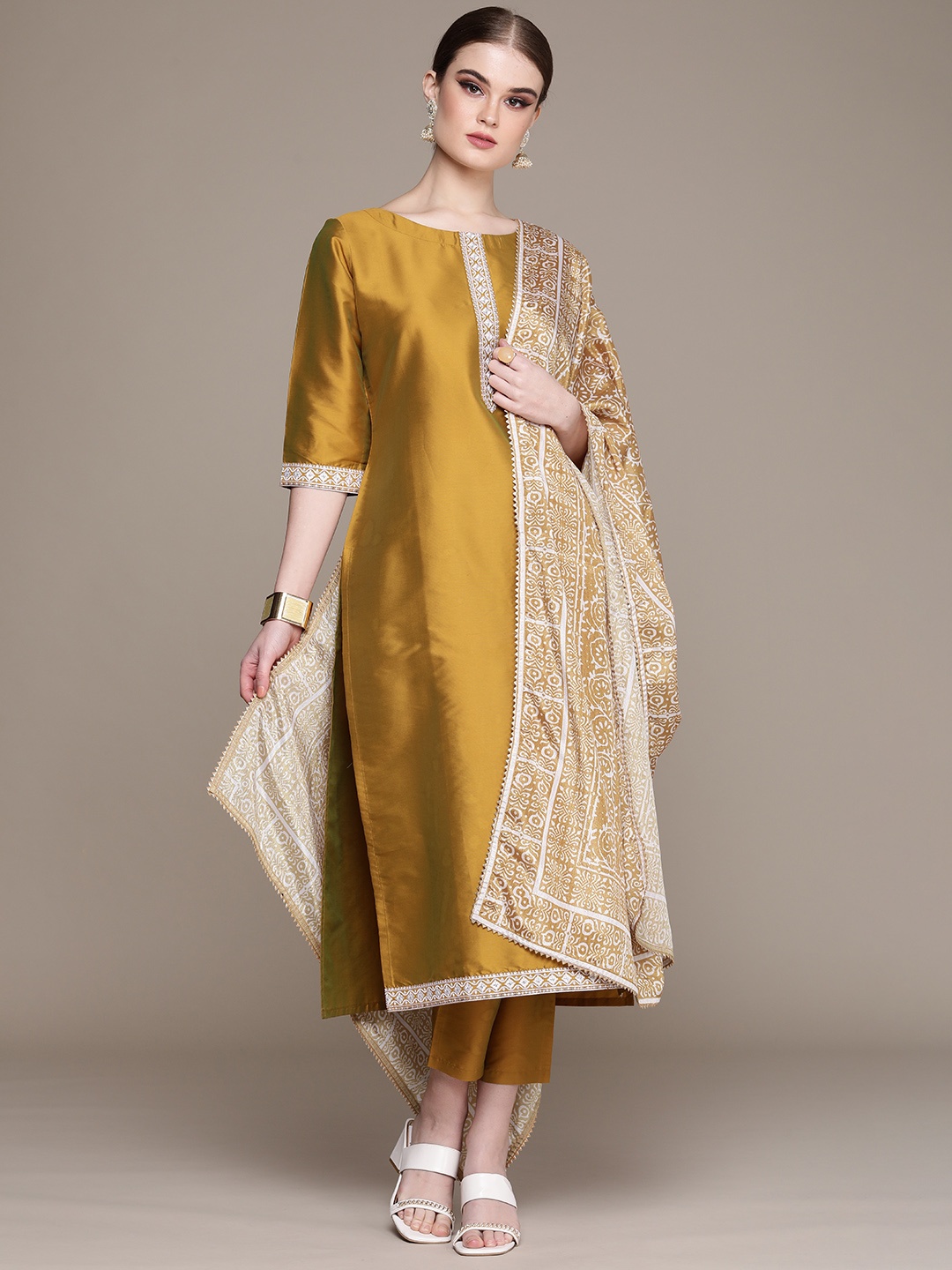 Anouk Women Embroidered Regular Mirror Work Kurta with Trousers & With Dupatta, Yellow
Anouk Women Embroidered Regular Mirror Work Kurta with Trousers & With Dupatta, Yellow