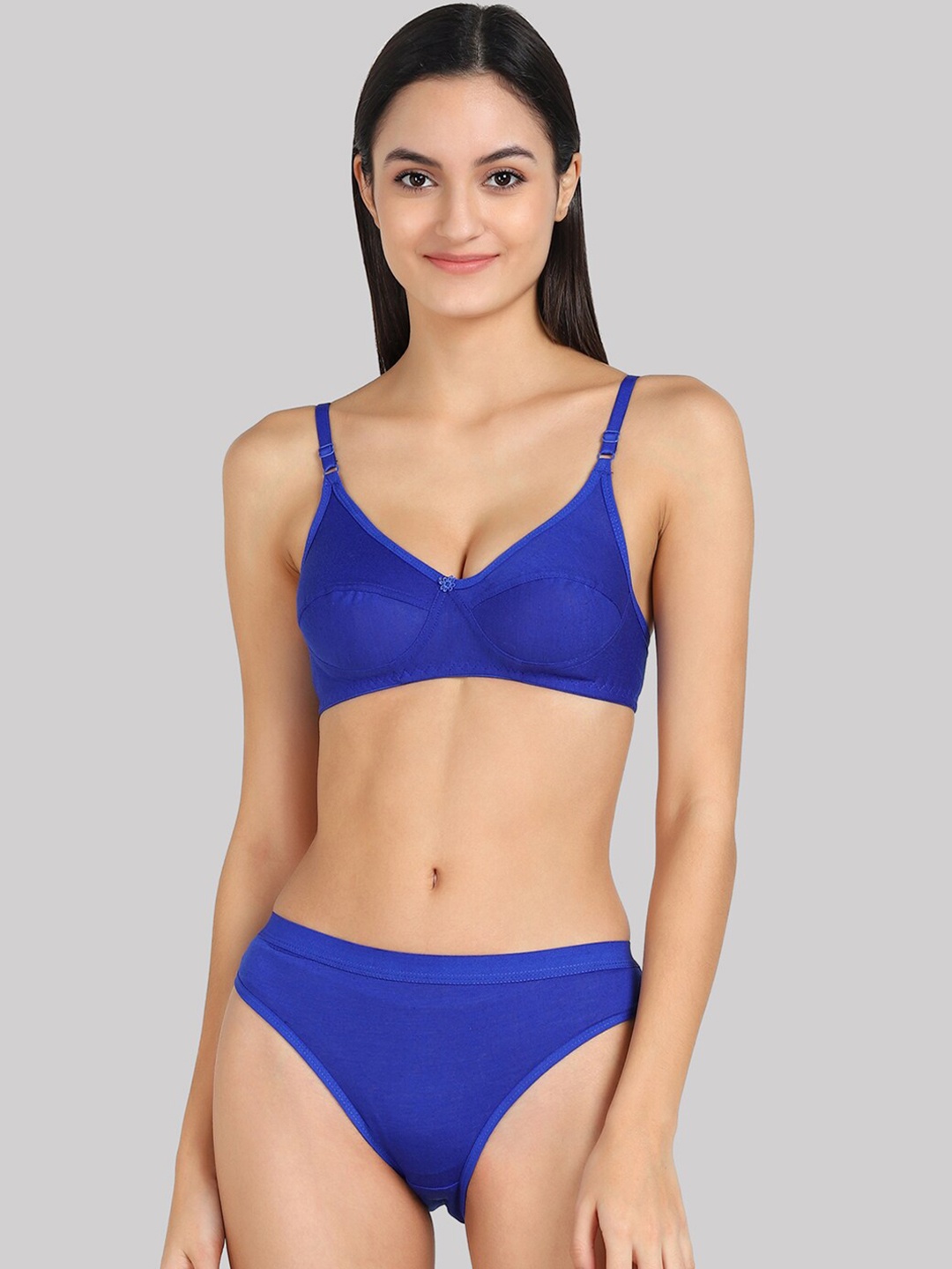 AROUSY Cotton Lingerie Set, Blue