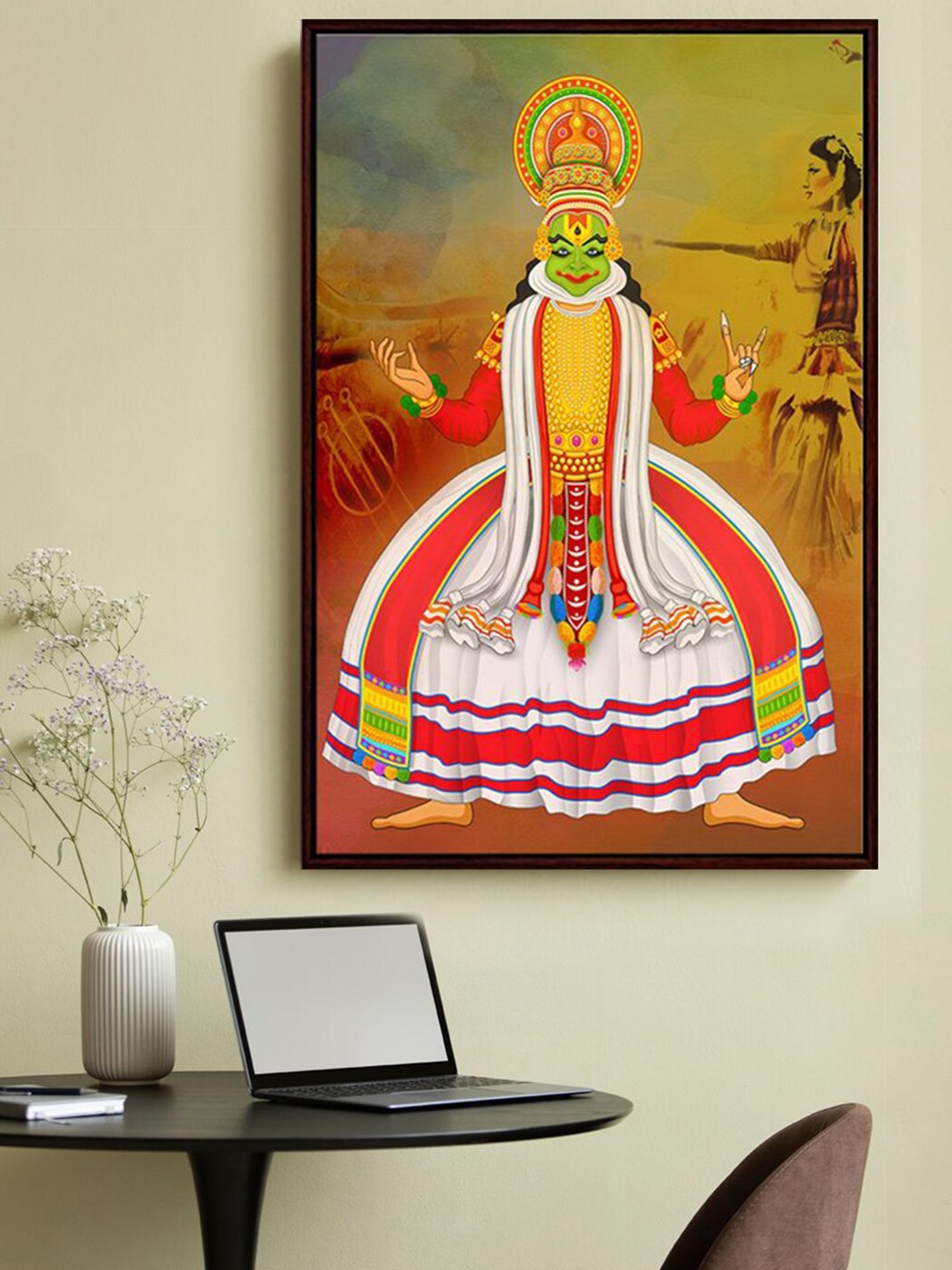 999Store Beige & Red Kerala Kathakali Dance With Lady Wall Art Painting
999Store Beige & Red Kerala Kathakali Dance With Lady Wall Art Painting