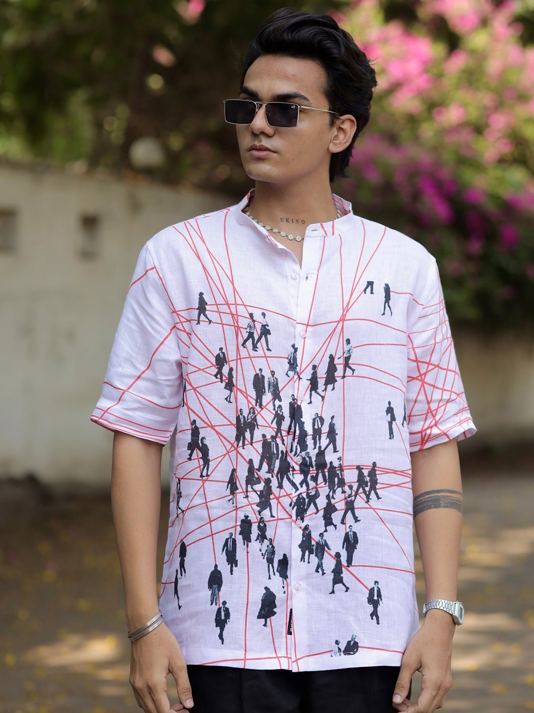 ADDY'S for men Comfort Fit Abstract Printed Mandarin Collar Linen Casual Shirt, White
ADDY'S for men Comfort Fit Abstract Printed Mandarin Collar Linen Casual Shirt, White