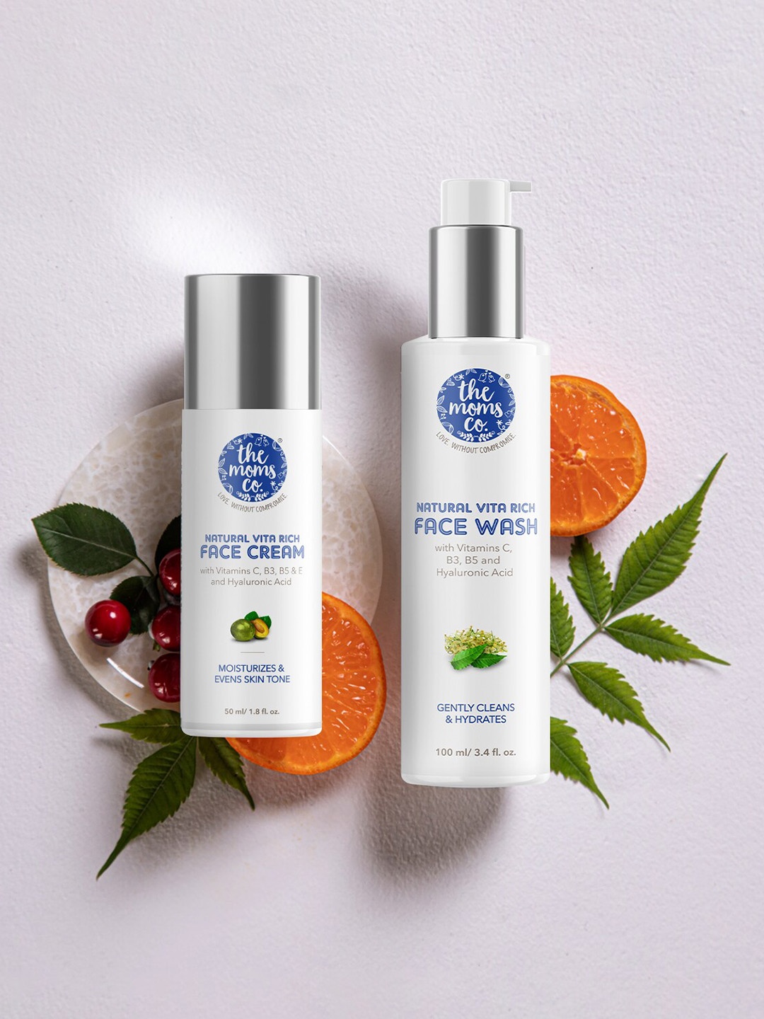 The Moms Co. Set of Natural Vita Rich Face Wash 100ml & Face Cream 50ml, White
The Moms Co. Set of Natural Vita Rich Face Wash 100ml & Face Cream 50ml, White