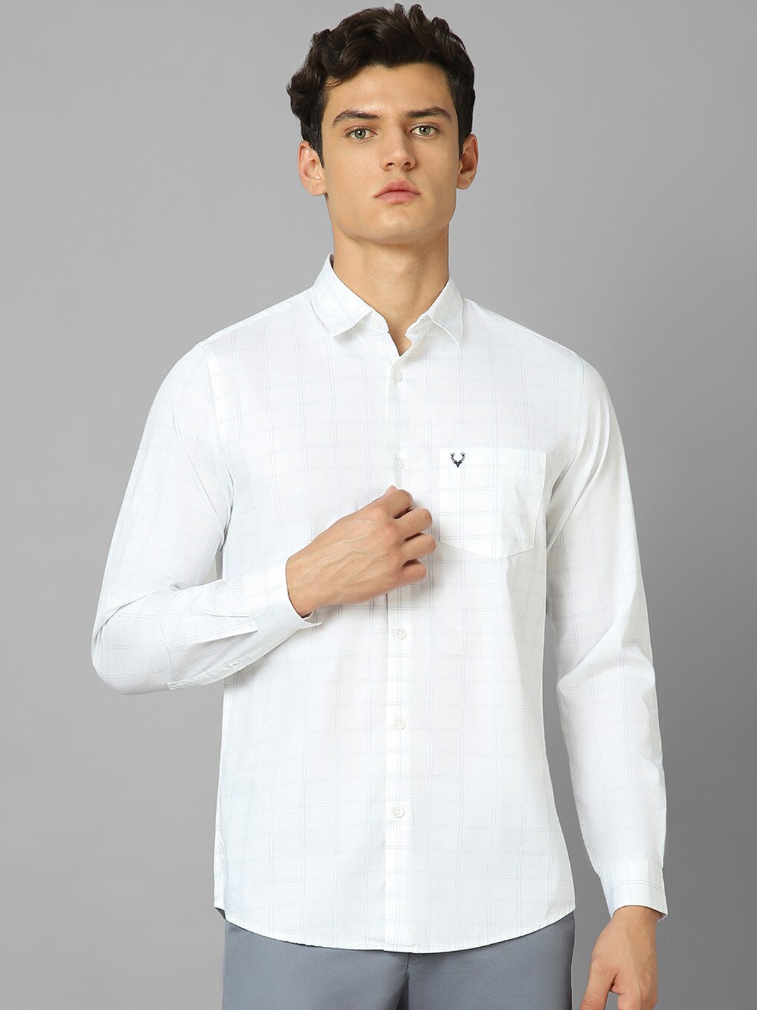 Allen Solly Spread Collar Slim Fit Tattersall Checked Casual Pure Cotton Shirt, White
Allen Solly Spread Collar Slim Fit Tattersall Checked Casual Pure Cotton Shirt, White