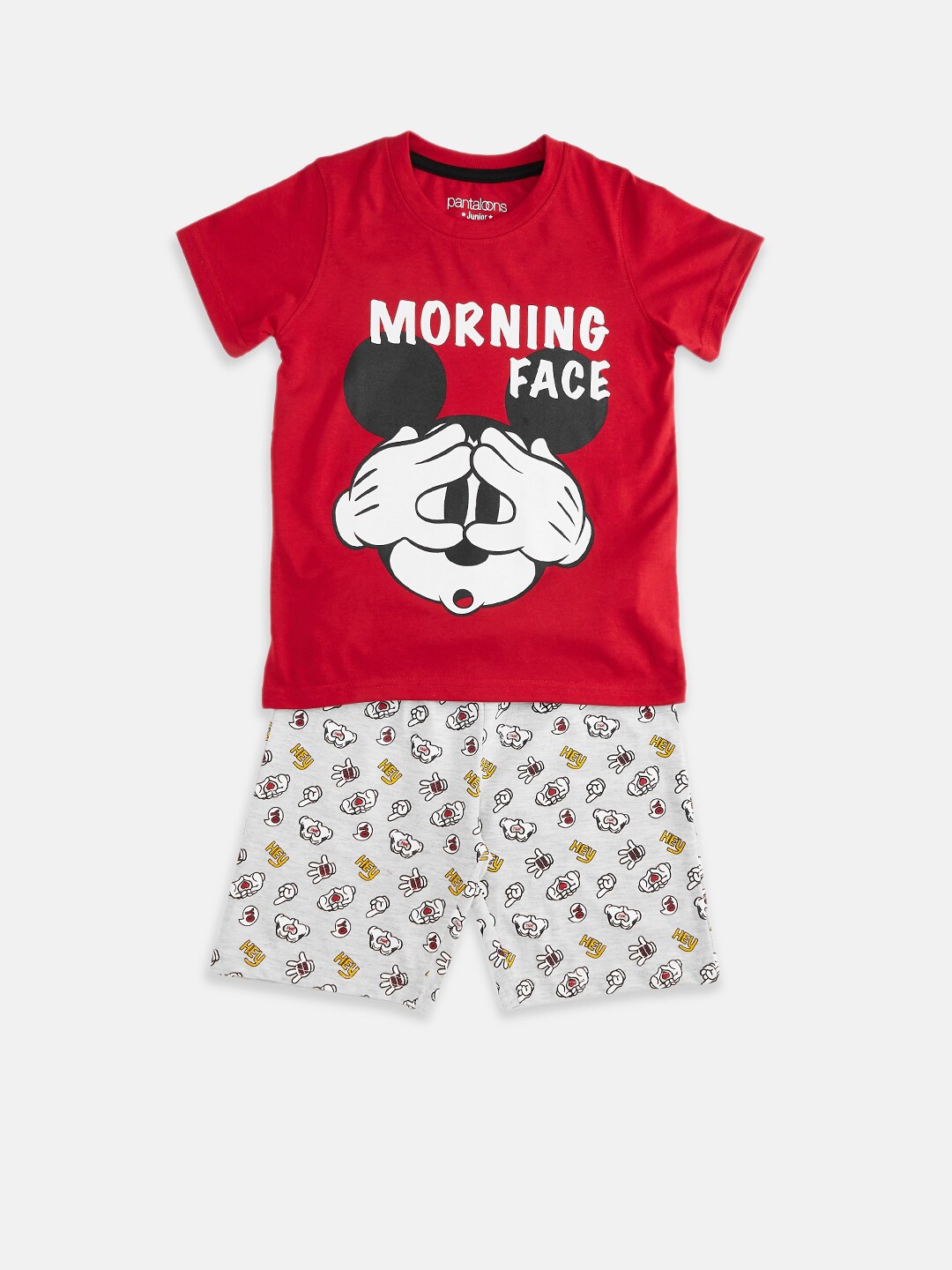 Pantaloons Junior Boys Mickey Mouse Graphic Printed Pure Cotton T-Shirt With Shorts, Red
Pantaloons Junior Boys Mickey Mouse Graphic Printed Pure Cotton T-Shirt With Shorts, Red