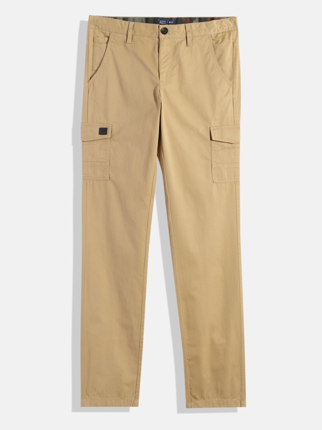 Indian Terrain Boys Solid Original Low-Rise Plain Flat-Front Pure Cotton Cargos, Khaki
Indian Terrain Boys Solid Original Low-Rise Plain Flat-Front Pure Cotton Cargos, Khaki