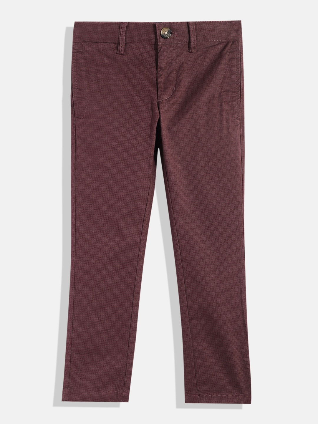 Indian Terrain Boys Micro Abstract Print Original Low-Rise Plain Flat-Front Trousers, Burgundy
Indian Terrain Boys Micro Abstract Print Original Low-Rise Plain Flat-Front Trousers, Burgundy