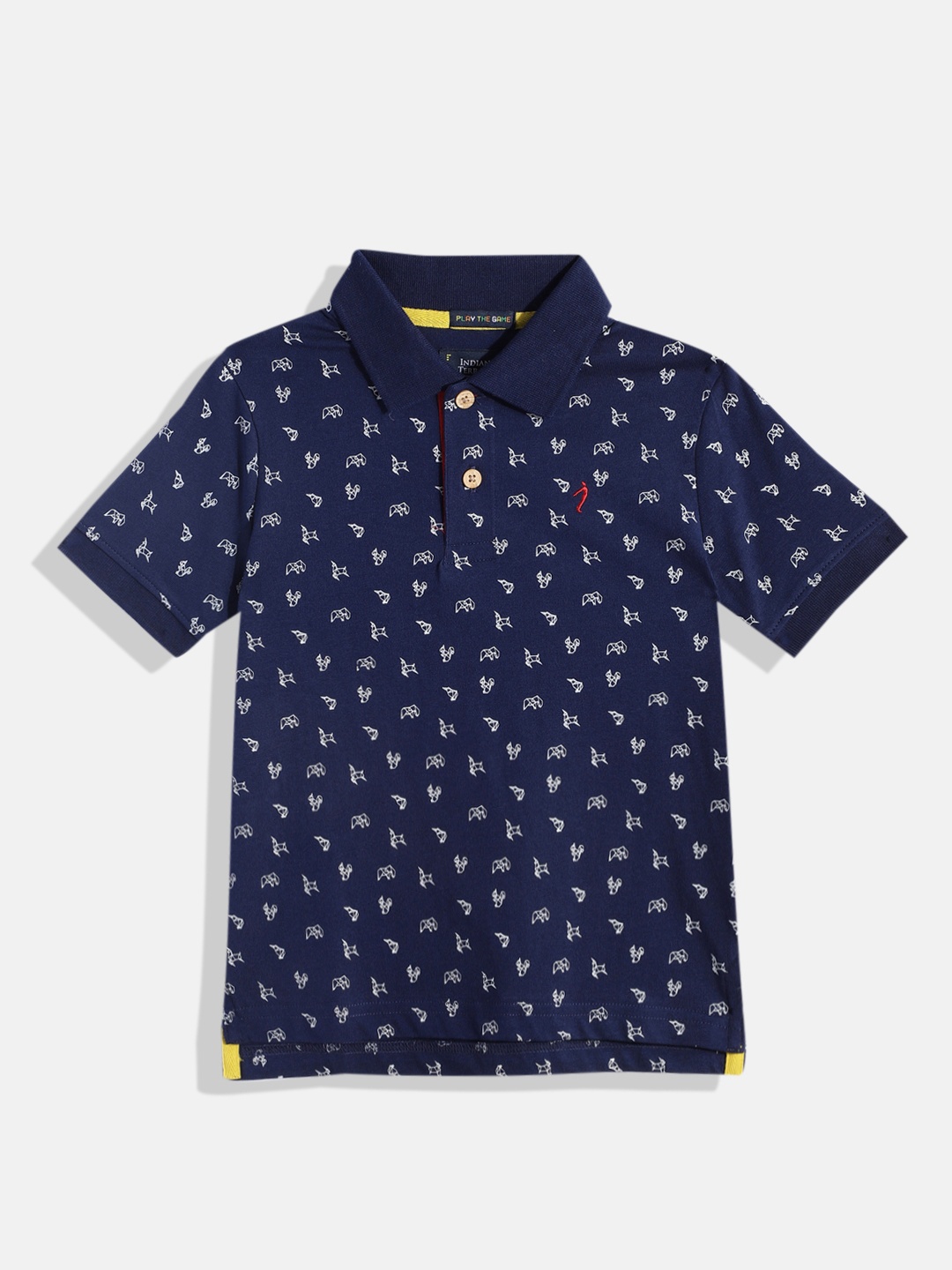 Indian Terrain Boys Conversational Printed Polo Collar Pure Cotton T-shirt, Navy blue
Indian Terrain Boys Conversational Printed Polo Collar Pure Cotton T-shirt, Navy blue