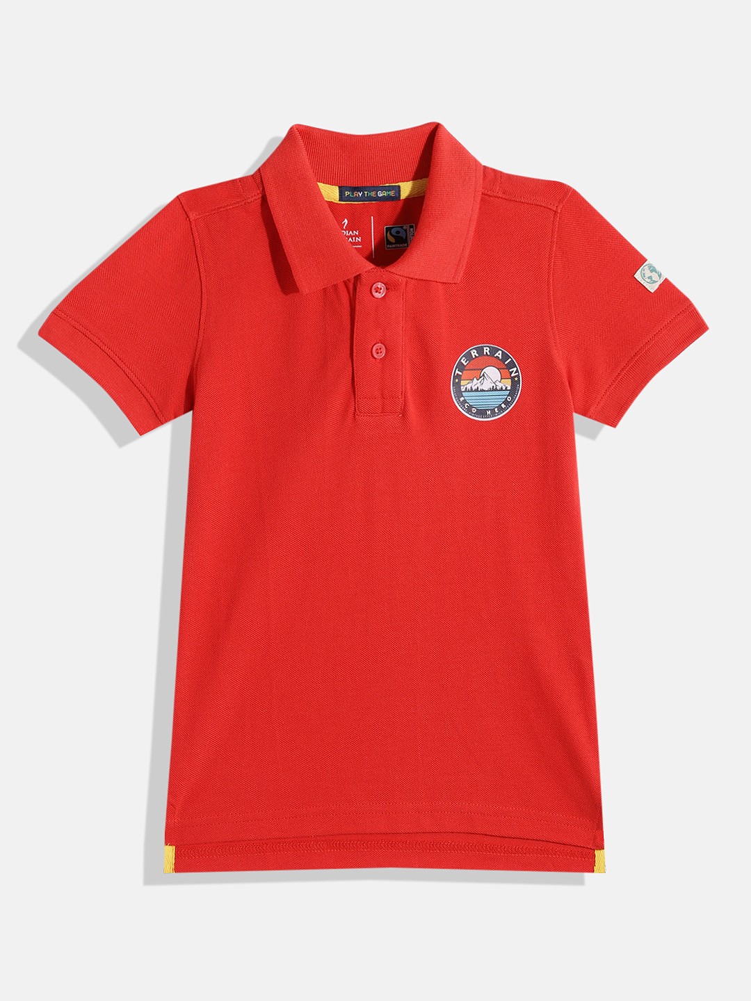 Indian Terrain Boys Polo Collar Pure Cotton T-shirt With Brand Logo & Graphic Print, Red
Indian Terrain Boys Polo Collar Pure Cotton T-shirt With Brand Logo & Graphic Print, Red