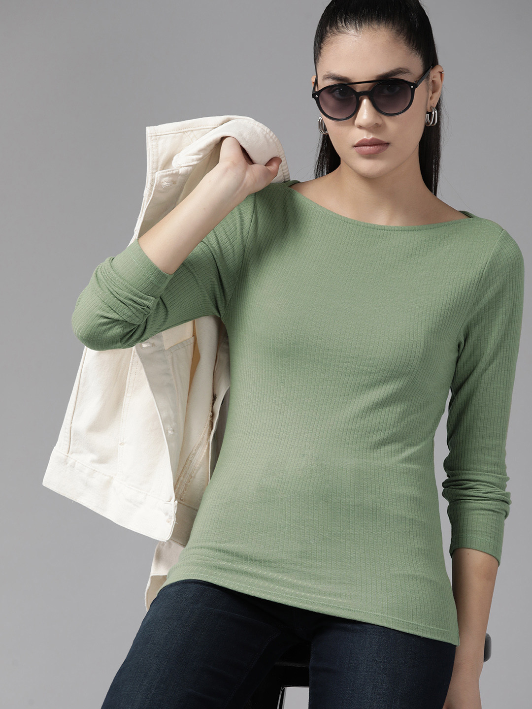 Roadster Boat Neck Longline Top, Green
Roadster Boat Neck Longline Top, Green