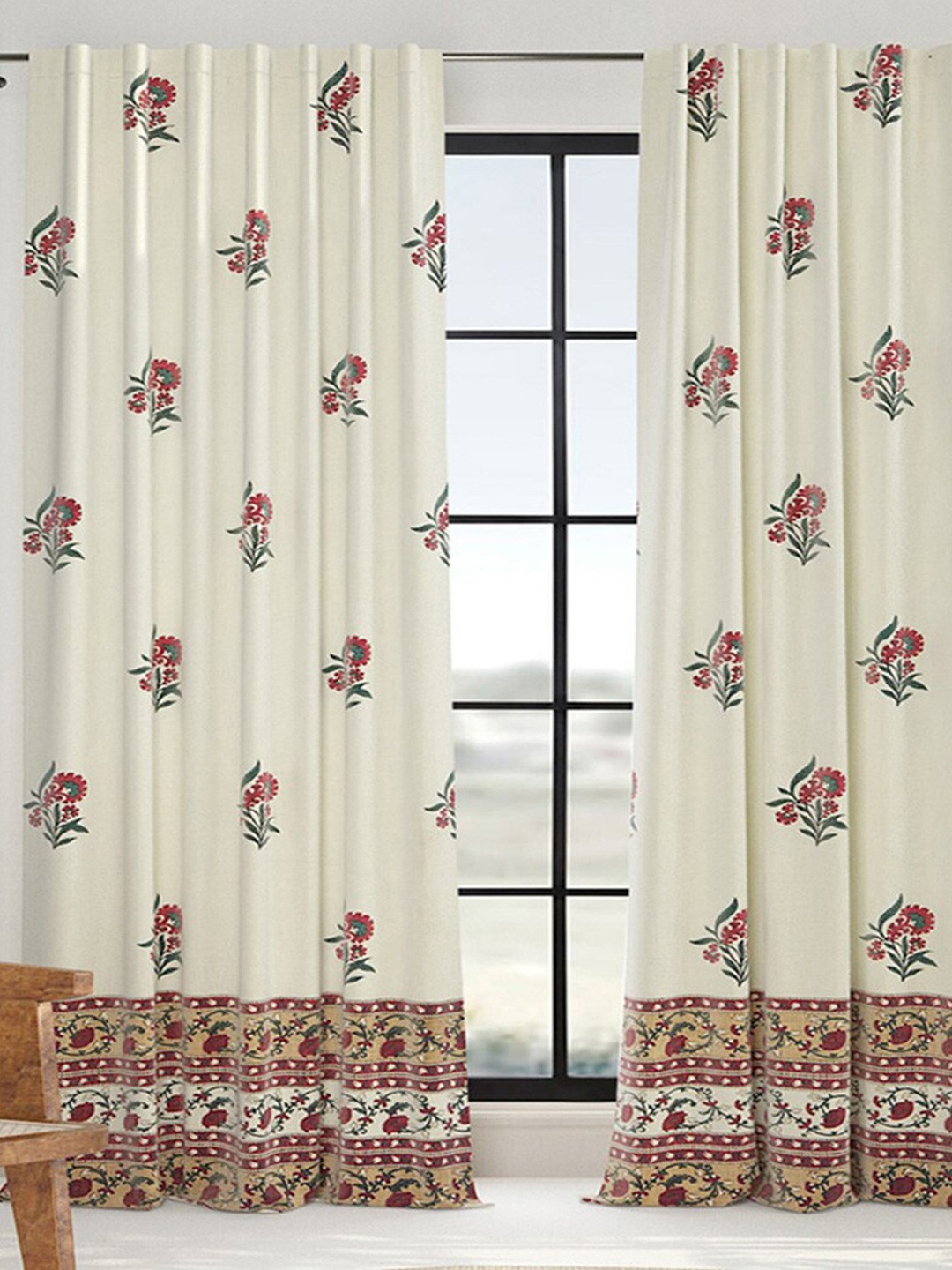 Fabindia Sahaj Cream-Coloured & Red Ethnic Motifs Printed Room Darkening Window Curtain
Fabindia Sahaj Cream-Coloured & Red Ethnic Motifs Printed Room Darkening Window Curtain