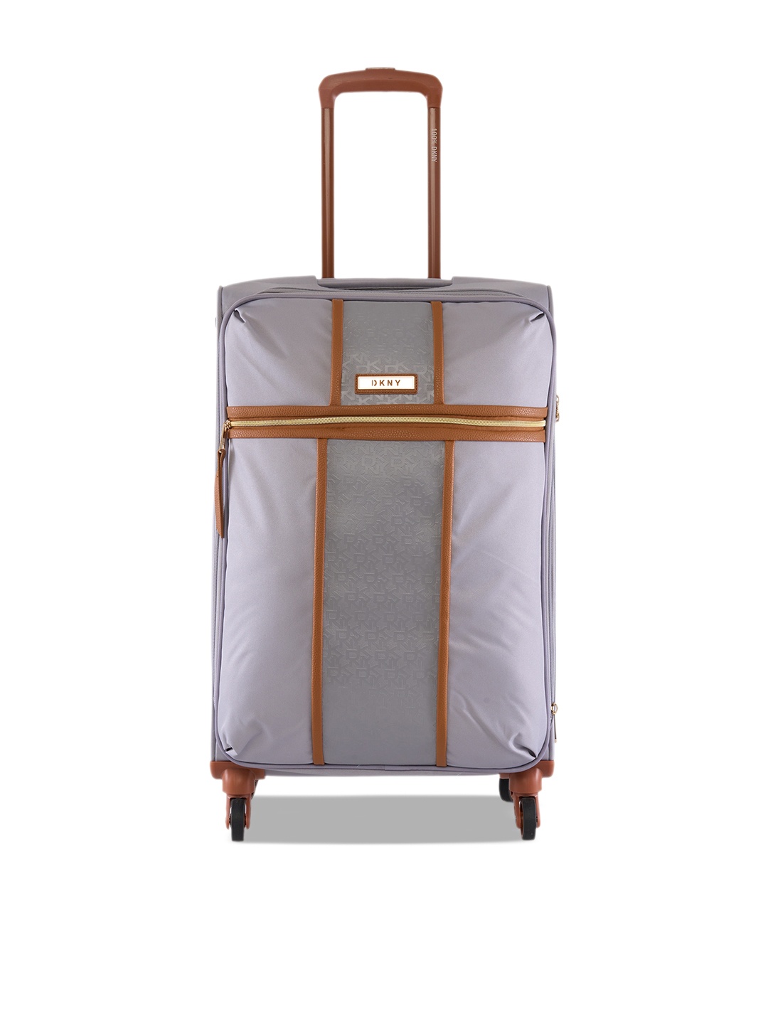 DKNY Autograph Strom Grey Textured Soft-Sided Medium Trolley Suitcase
