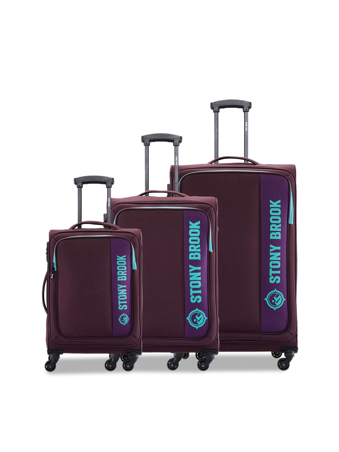 Stony Brook by Nasher Miles Set Of 3 Brand Logo Printed Soft-Sided Trolley Bags, Purple
Stony Brook by Nasher Miles Set Of 3 Brand Logo Printed Soft-Sided Trolley Bags, Purple