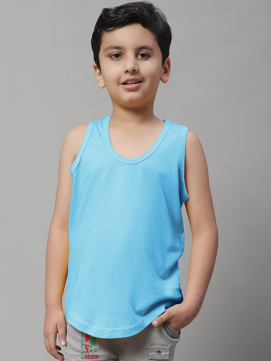 Friskers Boys Pure Cotton Innerwear Vests, Turquoise blue 
Friskers Boys Pure Cotton Innerwear Vests, Turquoise blue