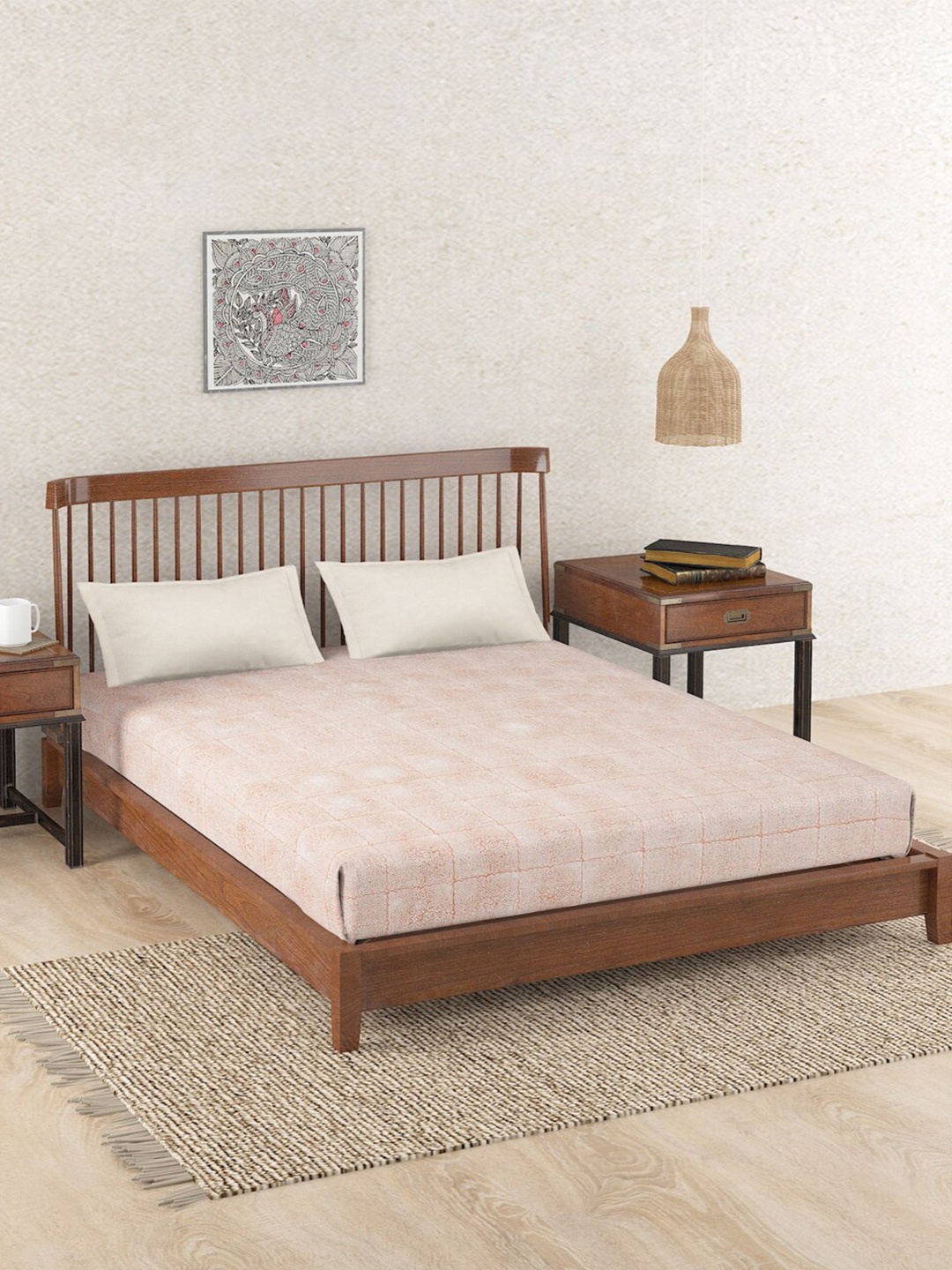Fabindia Peach-Coloured & White Floral 180 TC Cotton King Bedsheet with 2 Pillow Covers
Fabindia Peach-Coloured & White Floral 180 TC Cotton King Bedsheet with 2 Pillow Covers