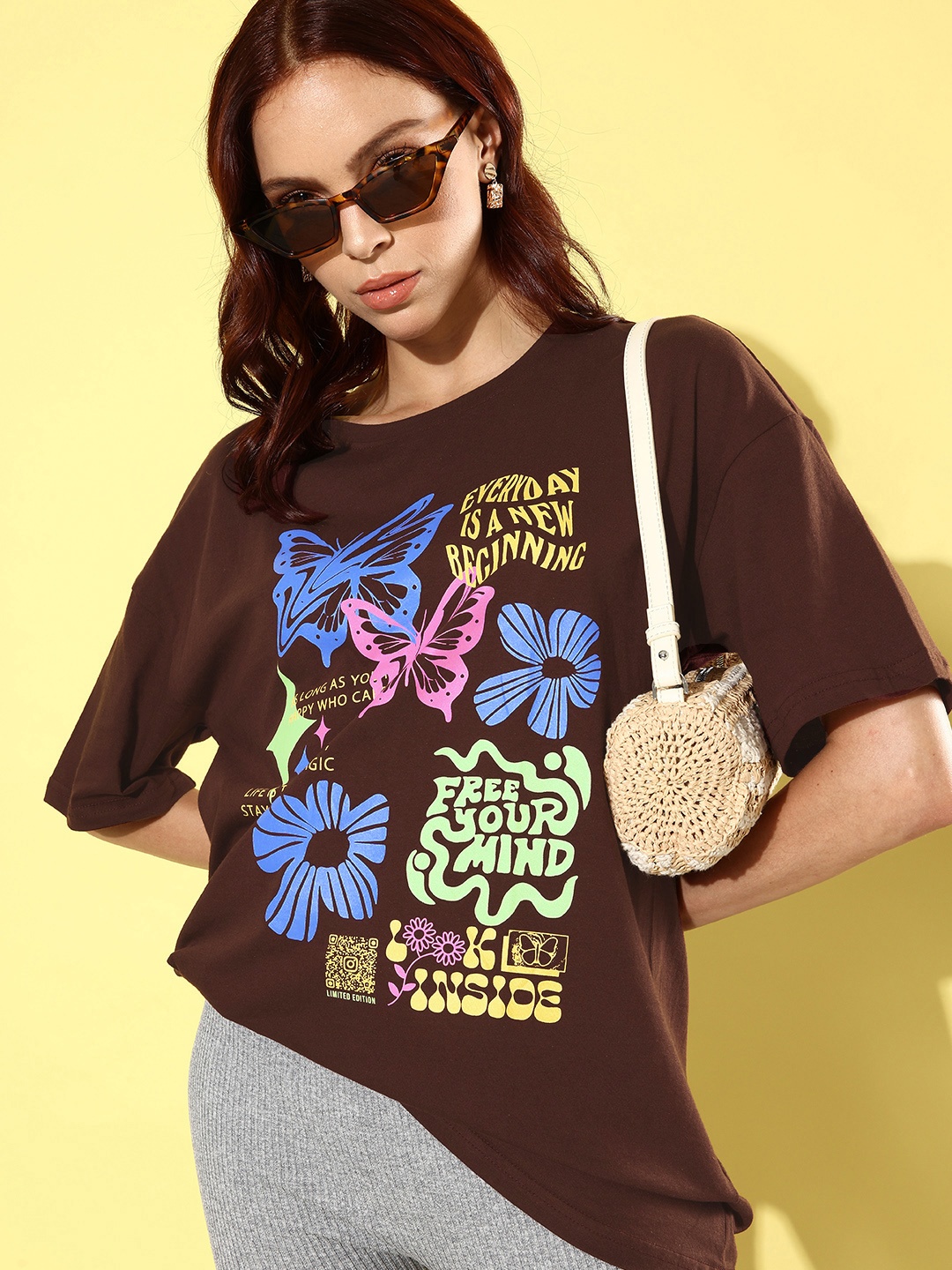 DressBerry Graphic Printed Drop-Shoulder Sleeves Pure Cotton Oversized T-shirt, Brown
DressBerry Graphic Printed Drop-Shoulder Sleeves Pure Cotton Oversized T-shirt, Brown