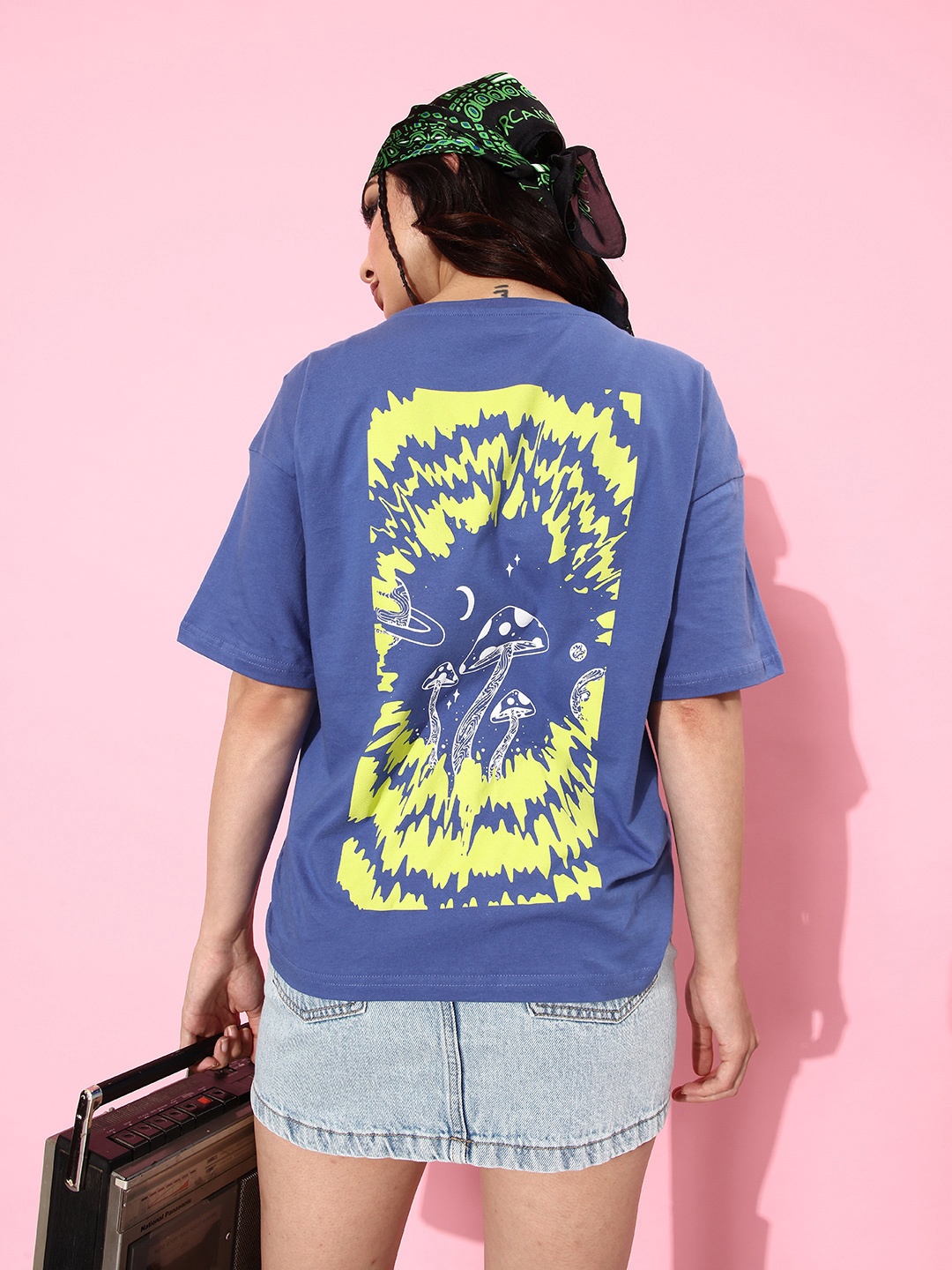DressBerry Graphic Back Print Drop-Shoulder Sleeves Knitted Pure Cotton T-shirt, Blue
DressBerry Graphic Back Print Drop-Shoulder Sleeves Knitted Pure Cotton T-shirt, Blue