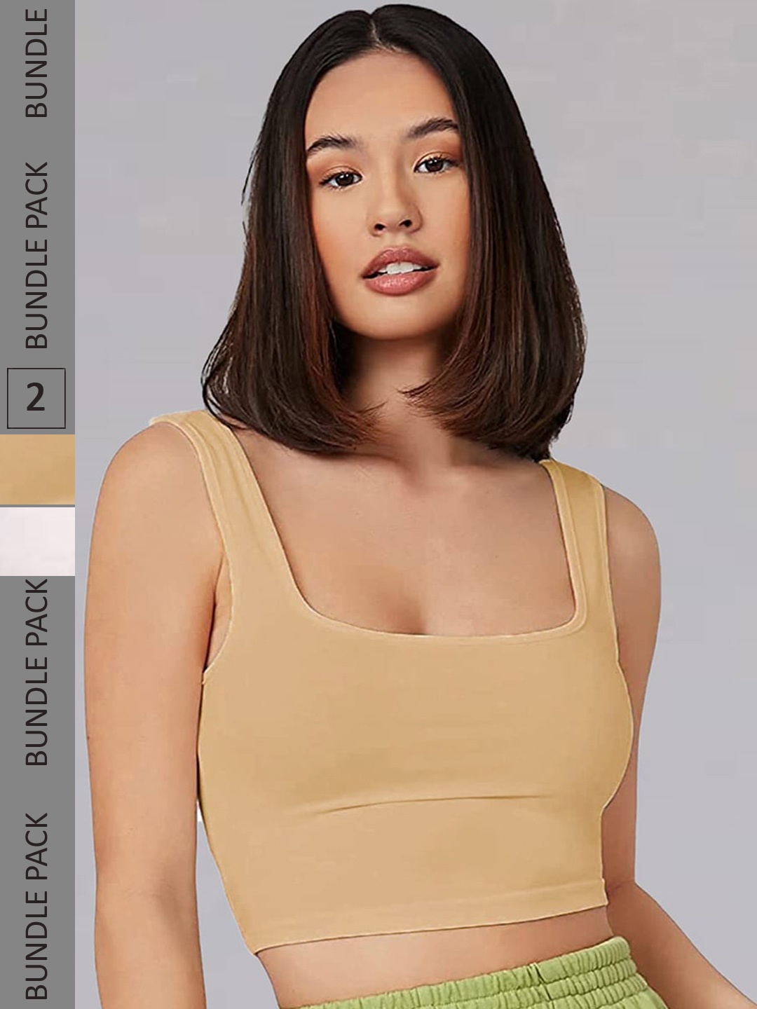 Selvia Pack Of 2 Tank Top, Beige