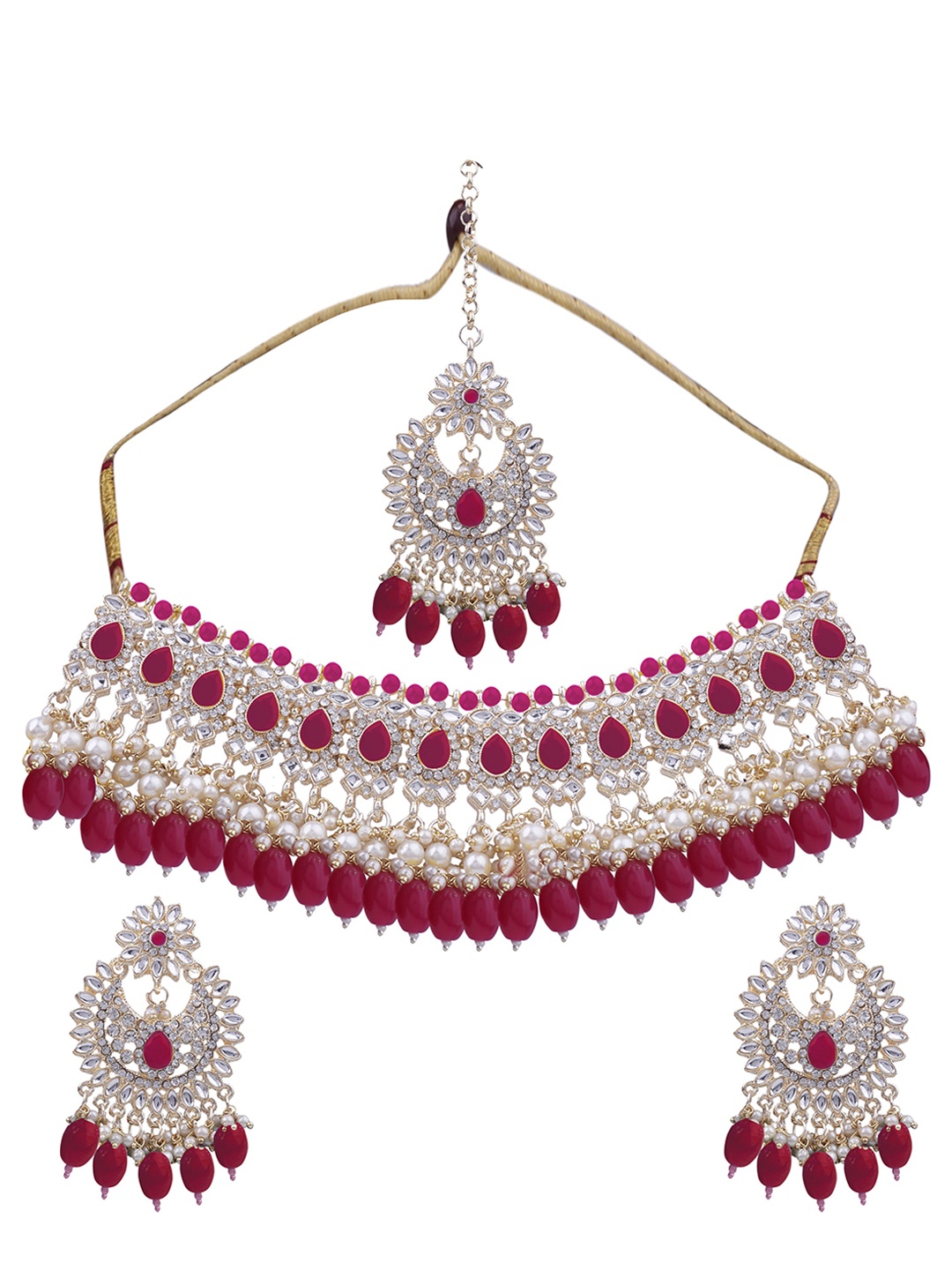 AASHISH IMITATION Gold-Plated Kundan Studded & Beaded Jewellery Set With Maang Tikka
AASHISH IMITATION Gold-Plated Kundan Studded & Beaded Jewellery Set With Maang Tikka