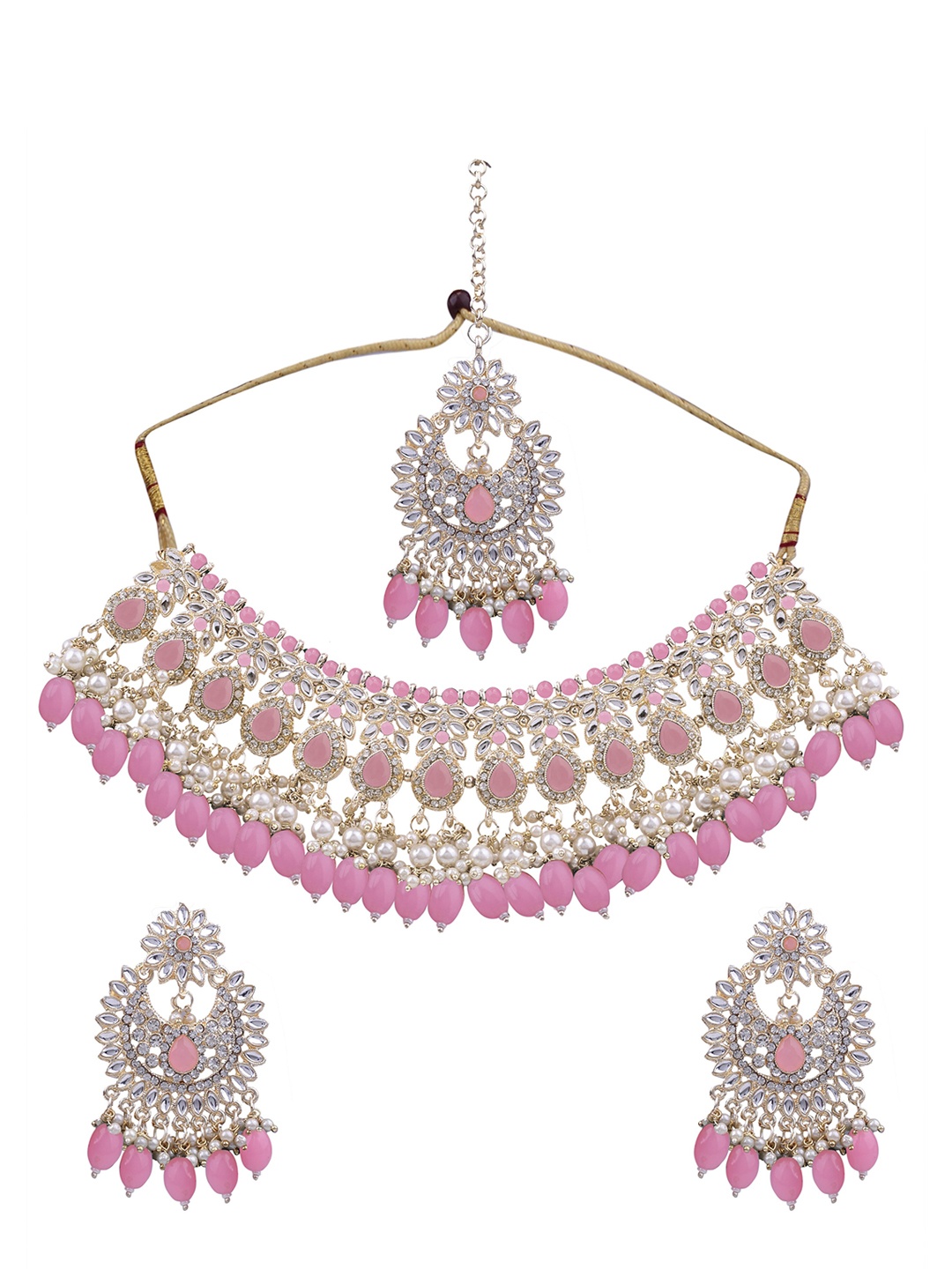 AASHISH IMITATION Gold-Plated Kundan Studded & Beaded Jewellery Set With Maang Tikka
AASHISH IMITATION Gold-Plated Kundan Studded & Beaded Jewellery Set With Maang Tikka