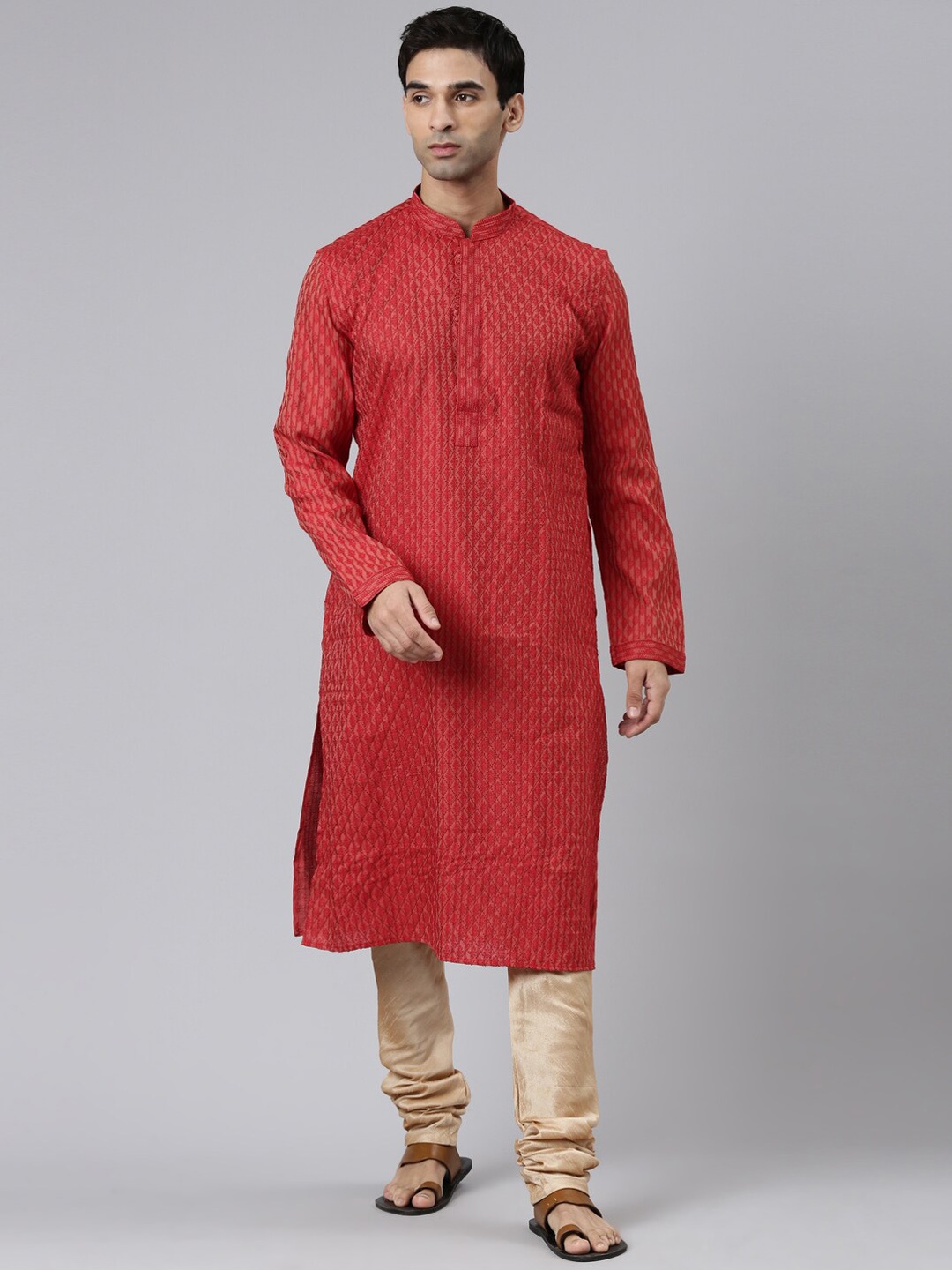 Rishika Ethnic Motifs Embroidered Thread Work Detail Straight Kurta with Churidar, Red
Rishika Ethnic Motifs Embroidered Thread Work Detail Straight Kurta with Churidar, Red