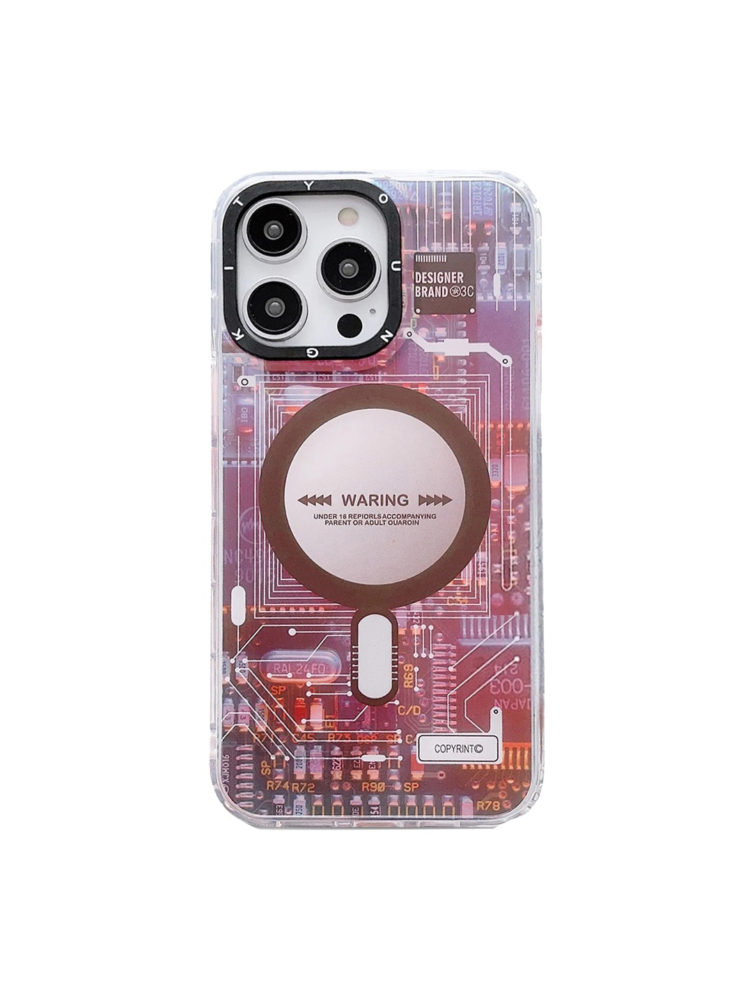 TREEMODA Printed iPhone 13 Promax Phone BackCover, Brown