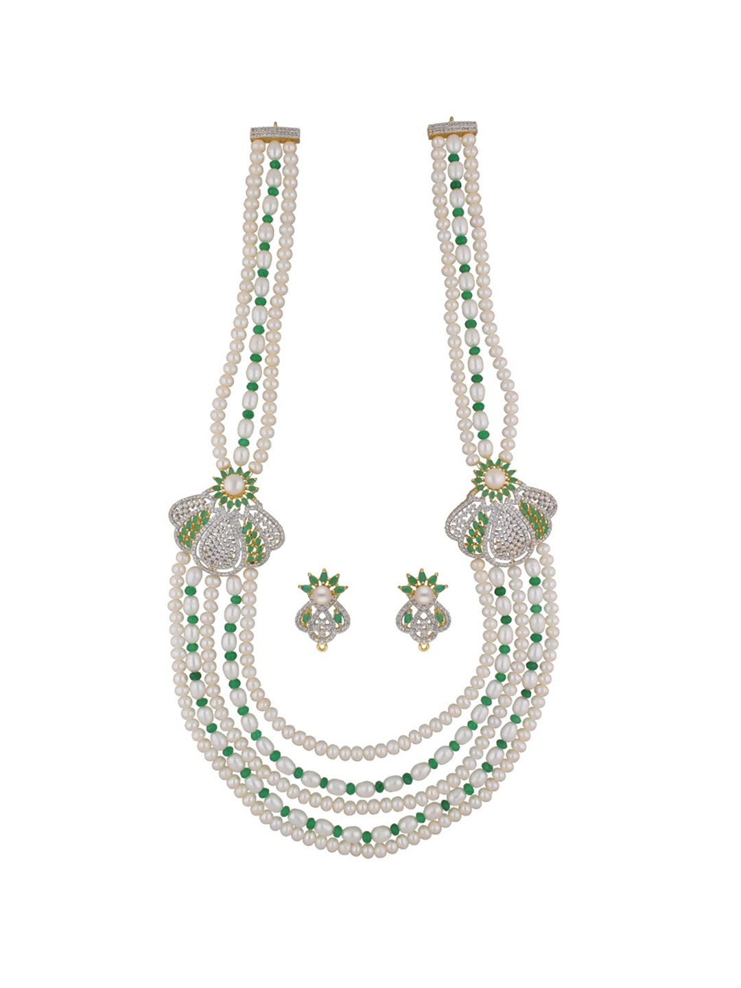 Sri Jagdamba Pearls Dealer Gold-Plated Stone Studded & Pearls Beaded Layered Jewellery Set
Sri Jagdamba Pearls Dealer Gold-Plated Stone Studded & Pearls Beaded Layered Jewellery Set