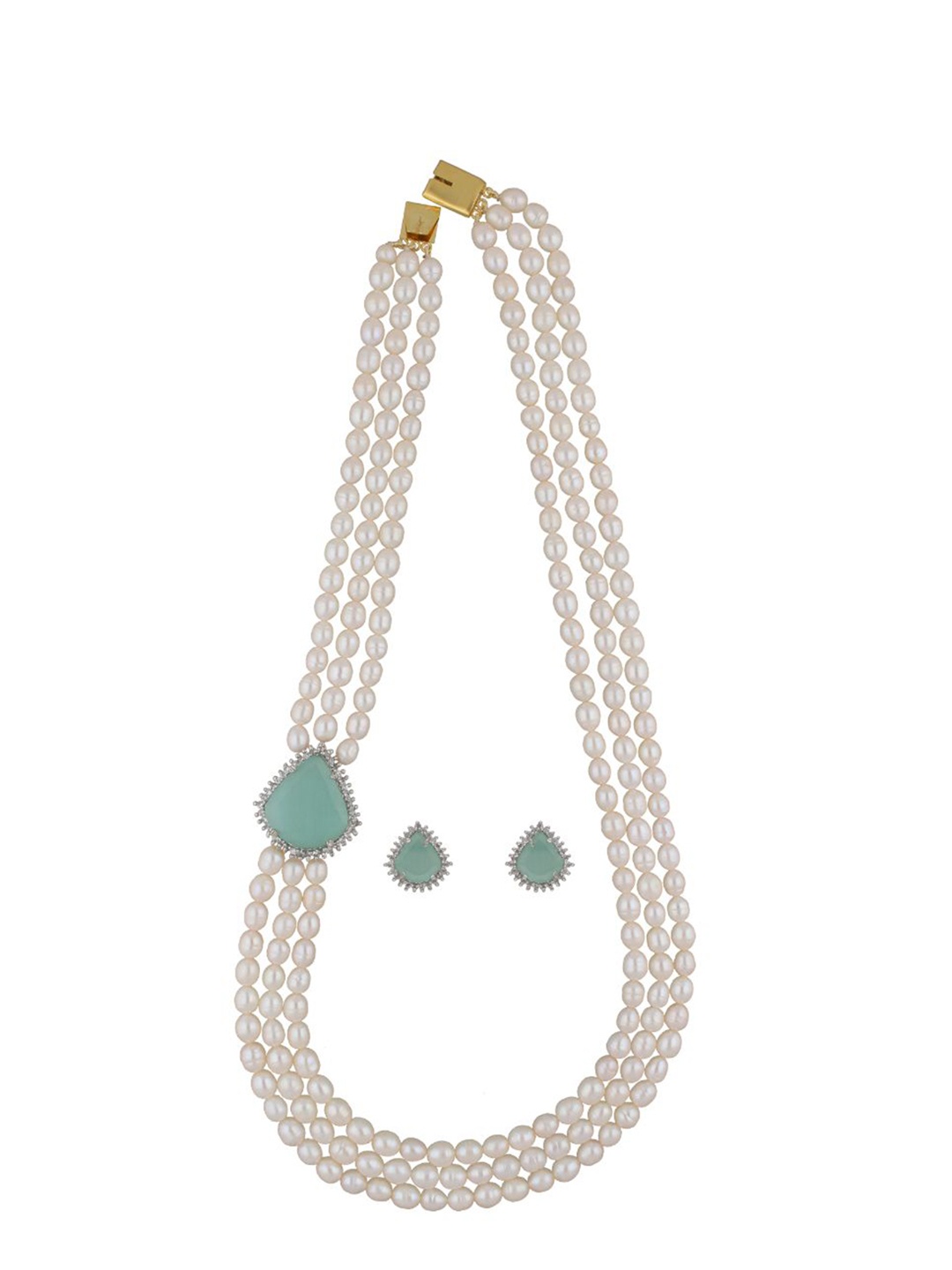 Sri Jagdamba Pearls Dealer Gold-Plated Stone Studded & Pearls Beaded Jewellery Set
Sri Jagdamba Pearls Dealer Gold-Plated Stone Studded & Pearls Beaded Jewellery Set
